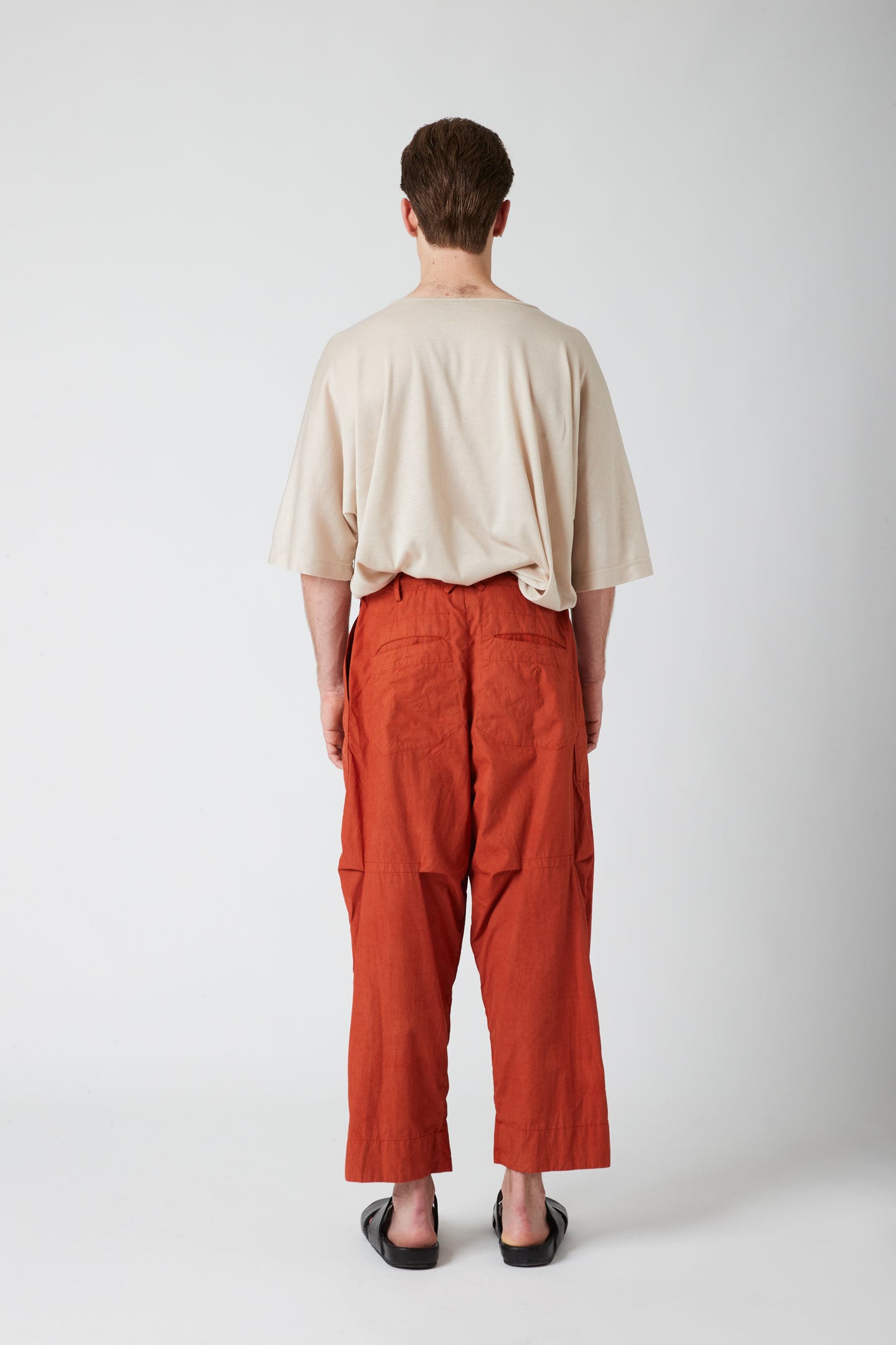 Curved worker trouser - Coated cotton