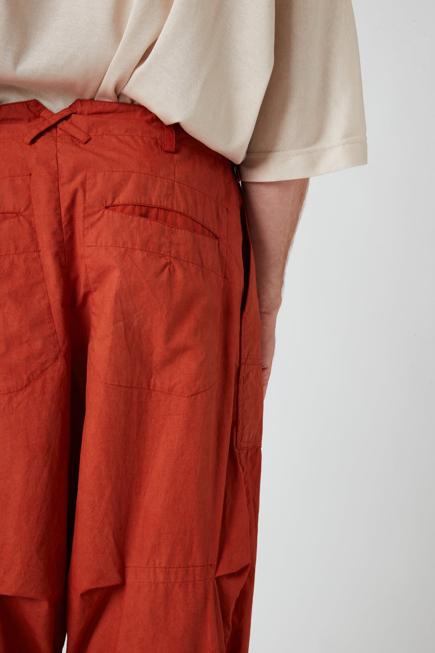 Curved worker trouser - Coated cotton