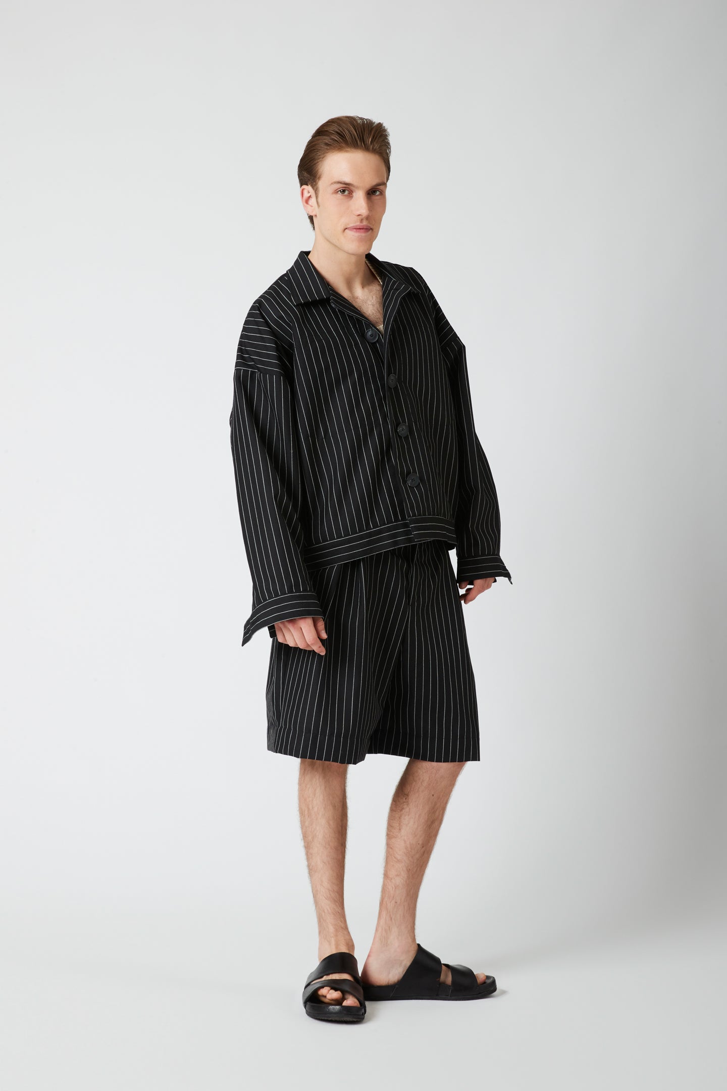 Worker jacket - Pinstripe wool mohair