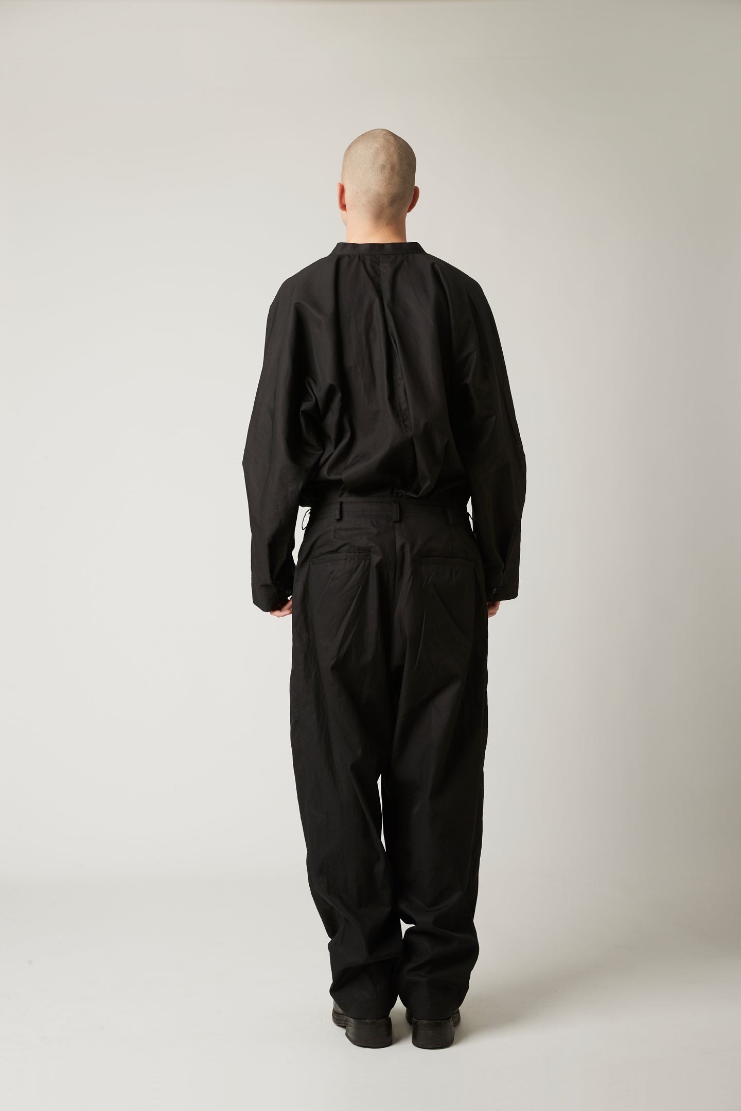 Double pleated trouser - Cold mercerized cotton twill