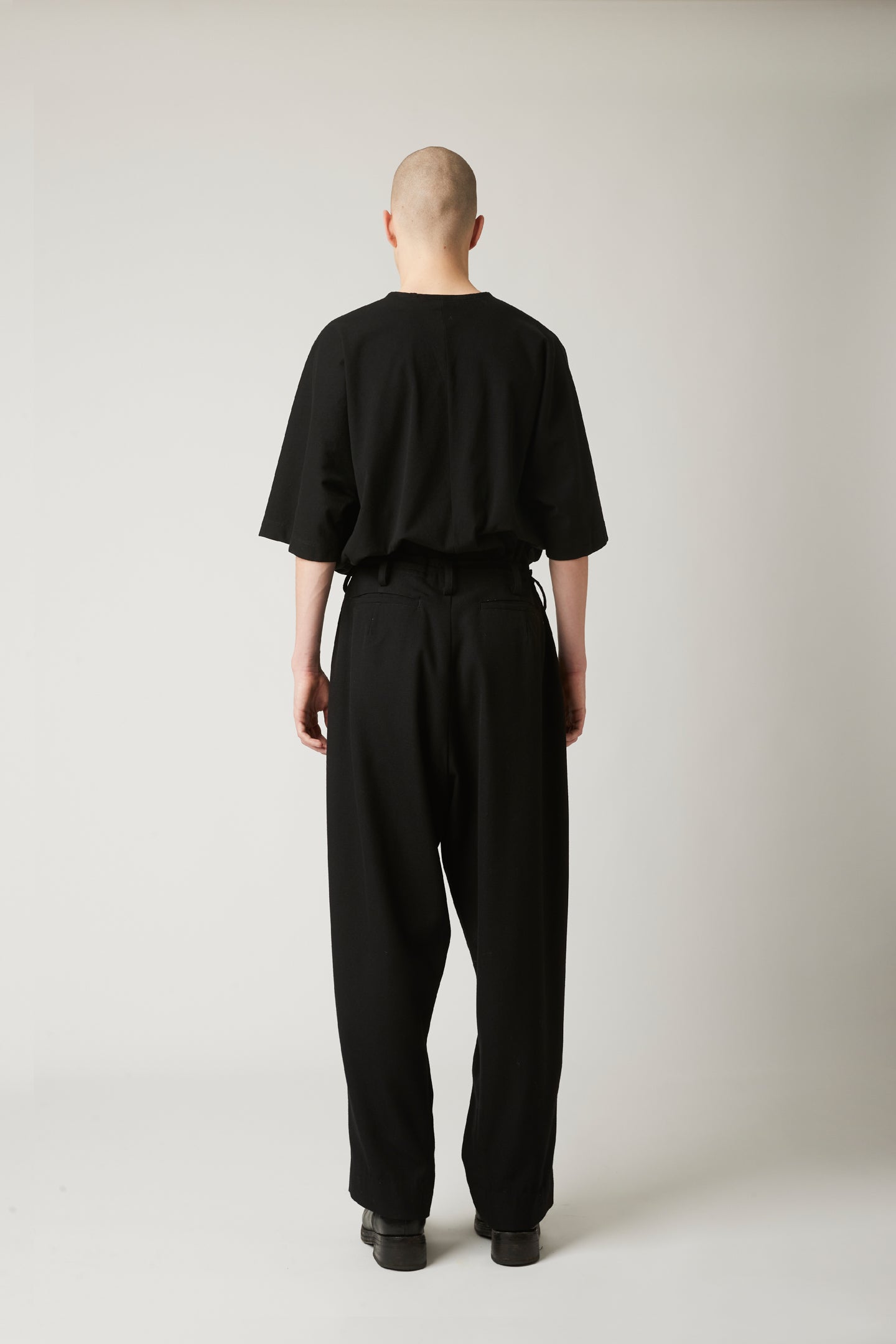Double pleated trouser - Black wool