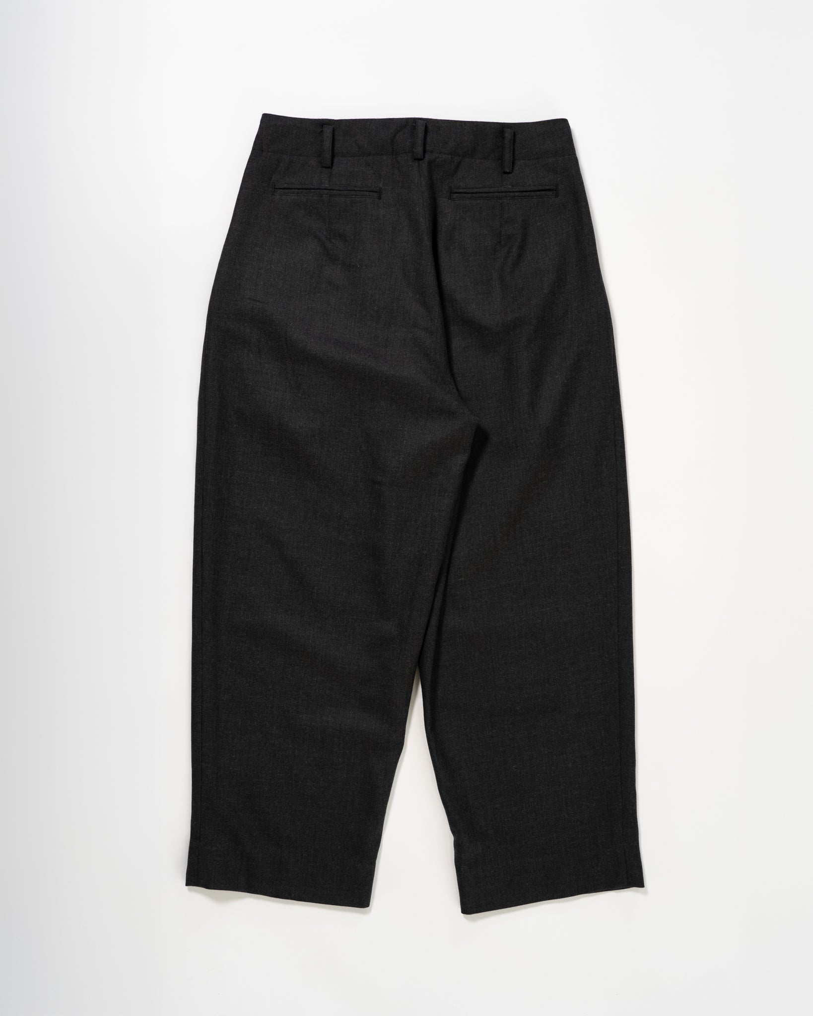 Triple Pleated Trouser - Grey Melange Pure Wool