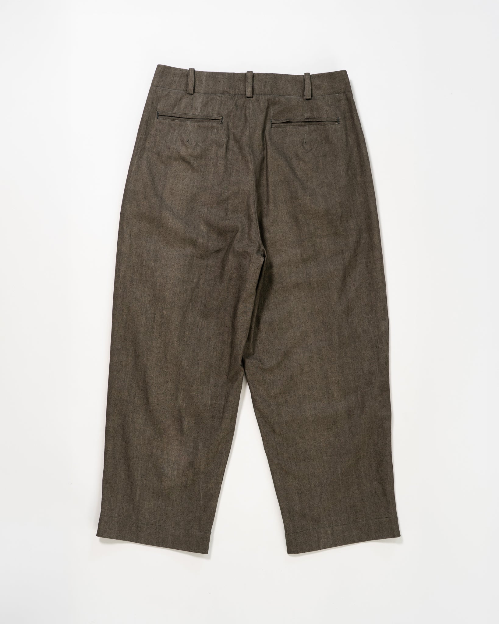 Triple Pleated Trouser - Sumi Dye Canvas