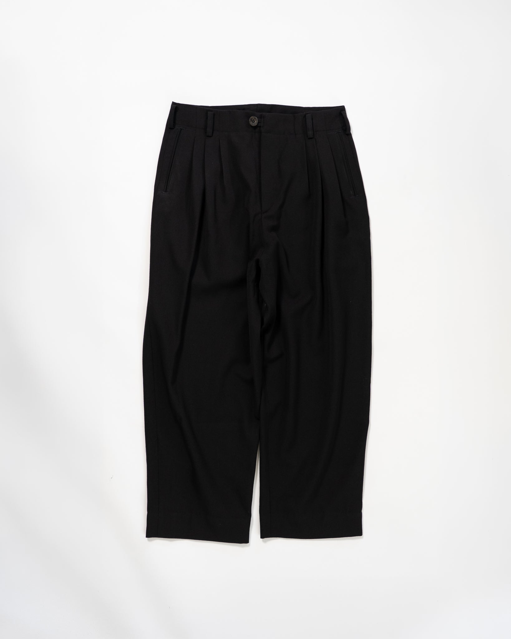 Triple Pleated Trouser - Cavalry Twill Pure Wool