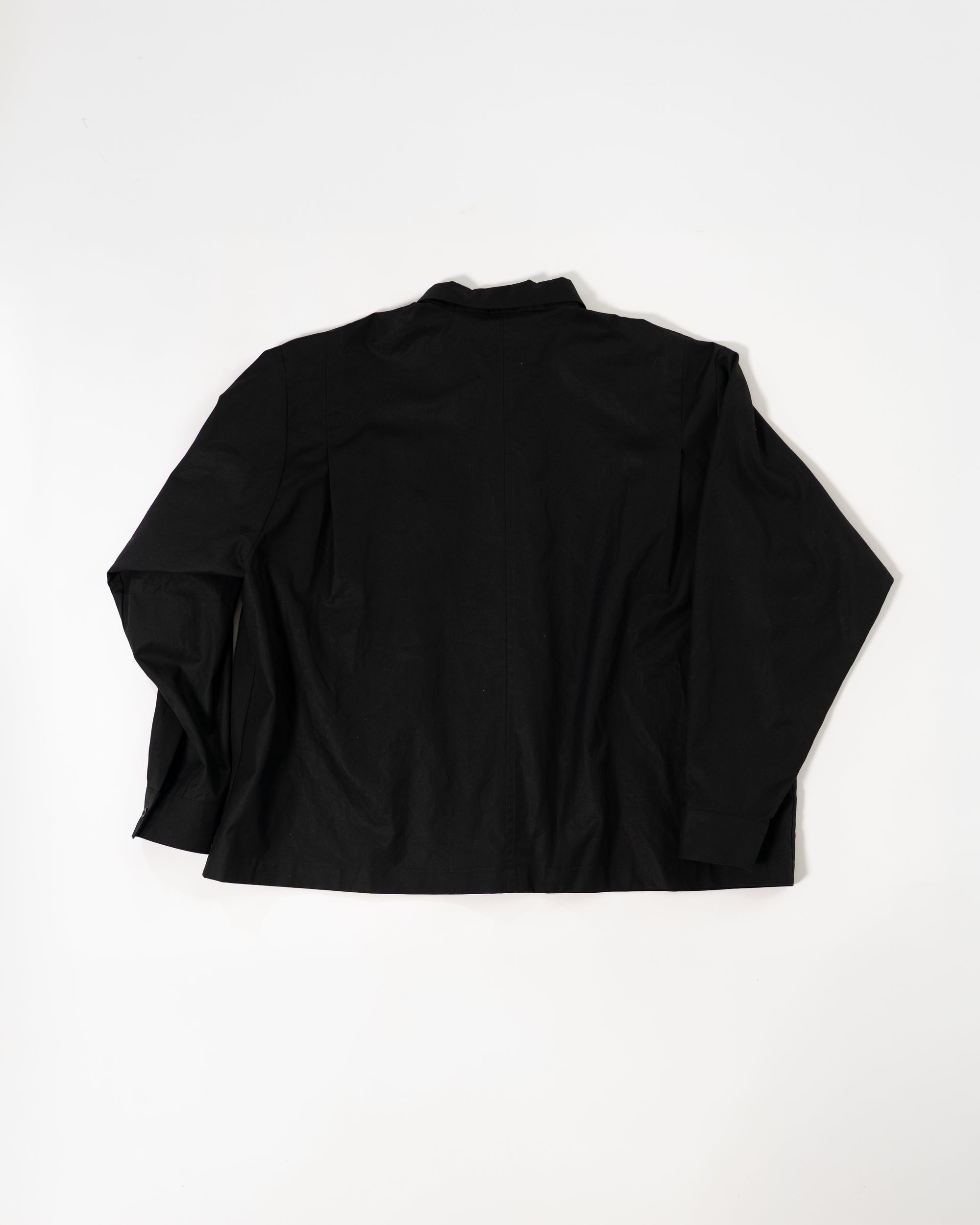 High Neck Shirt - Black Shirting