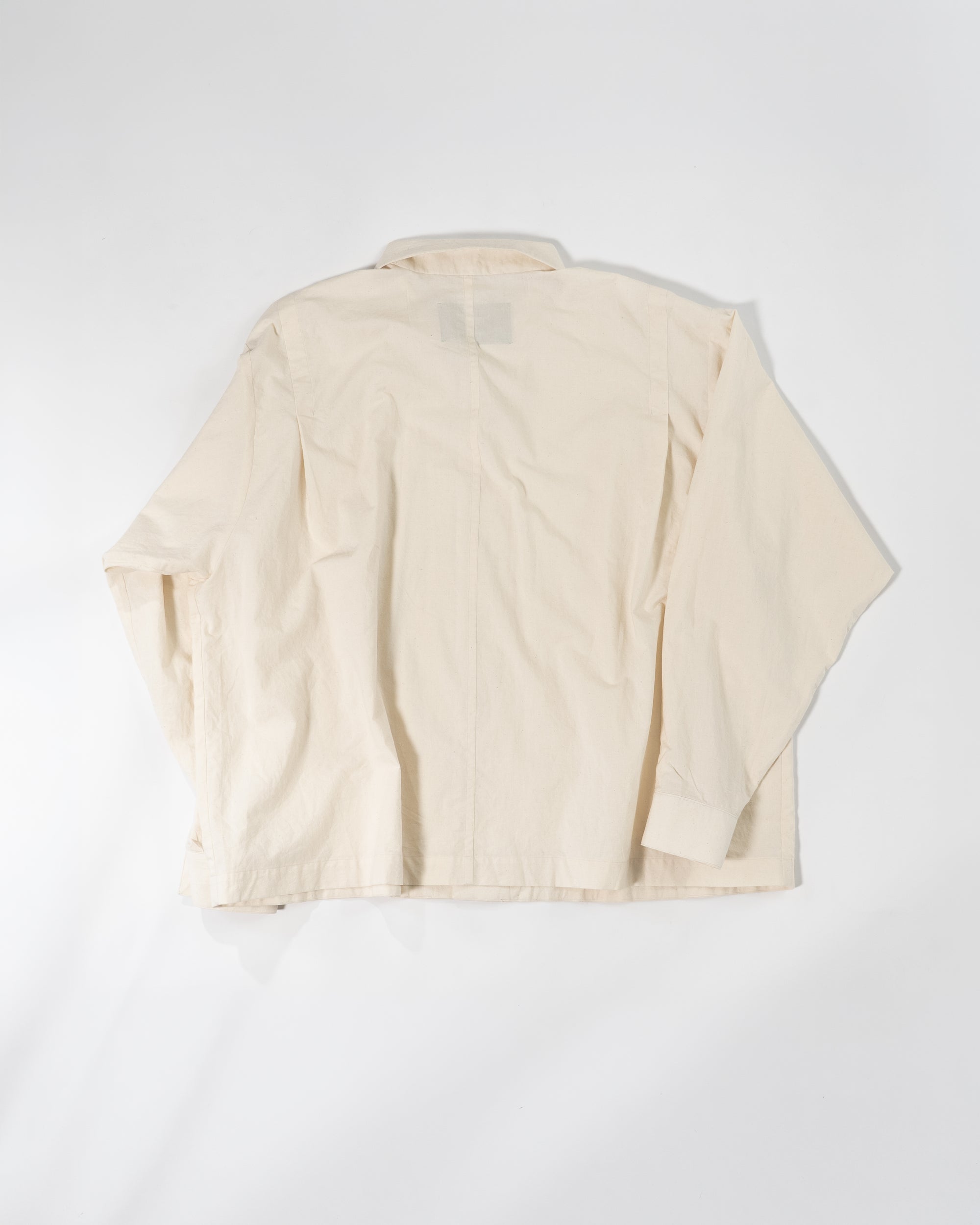 High Neck Shirt - Undyed Cotton Shirting
