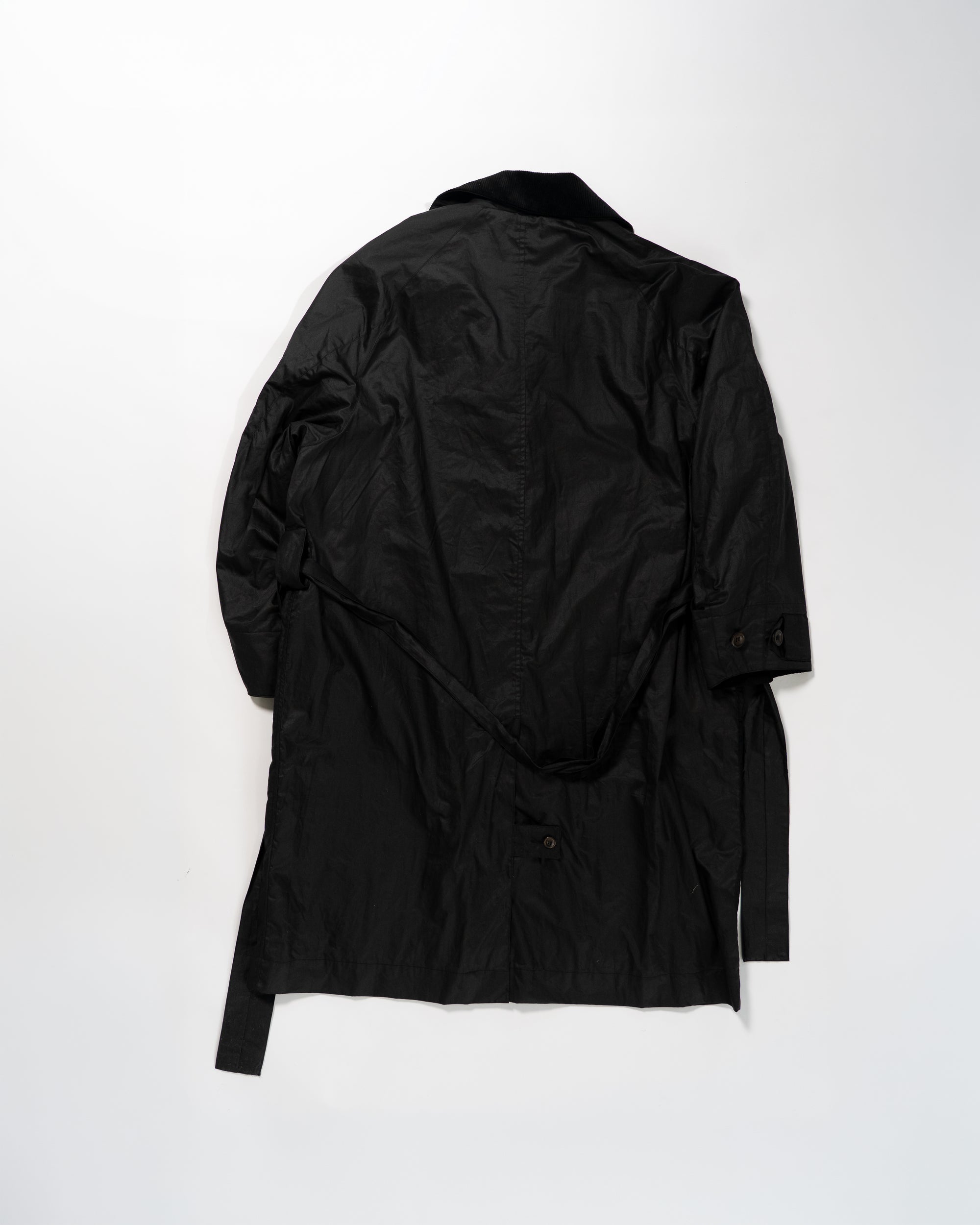 Raglan coat - Black Waxed Cotton