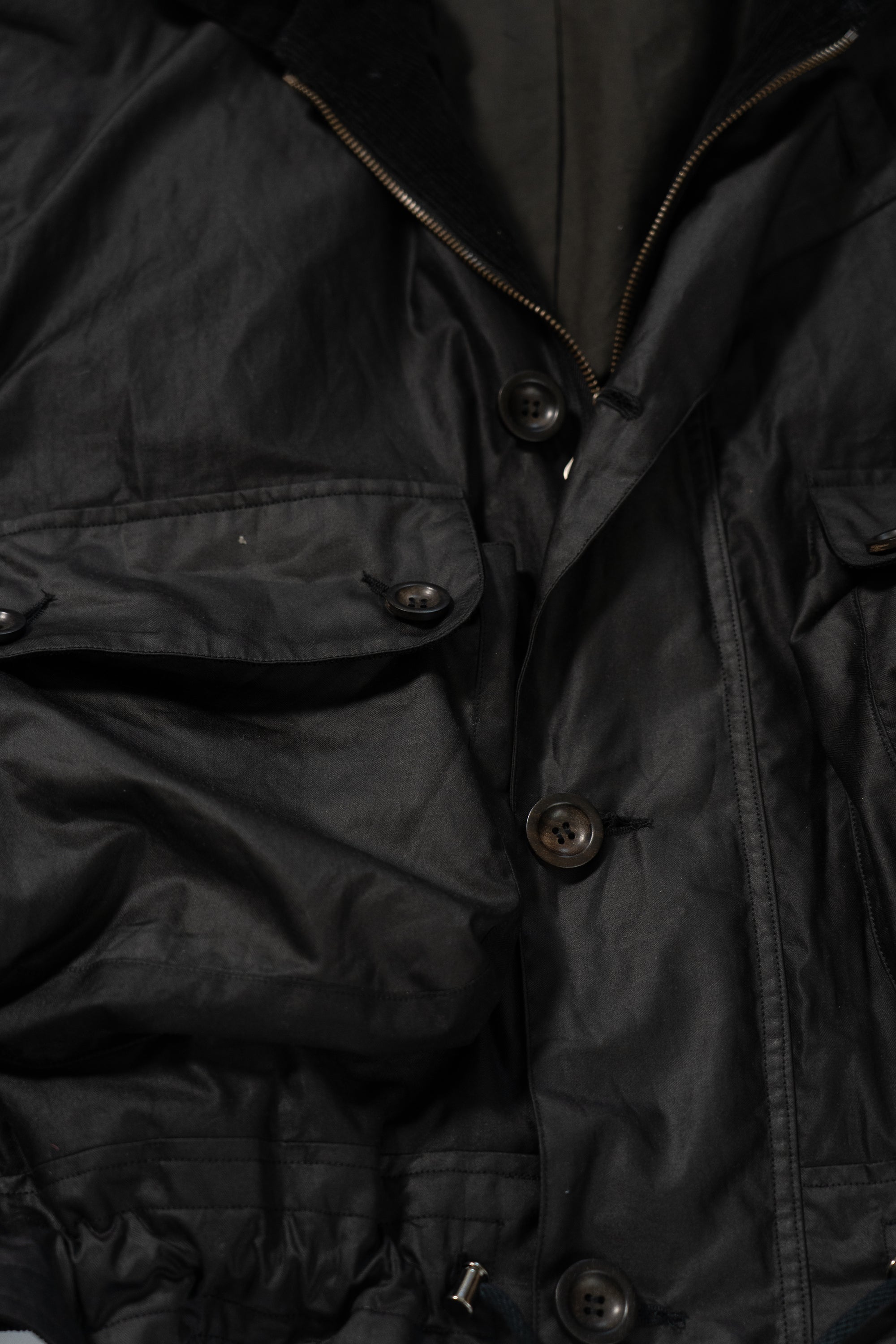 Utility Jacket - Black Waxed Cotton