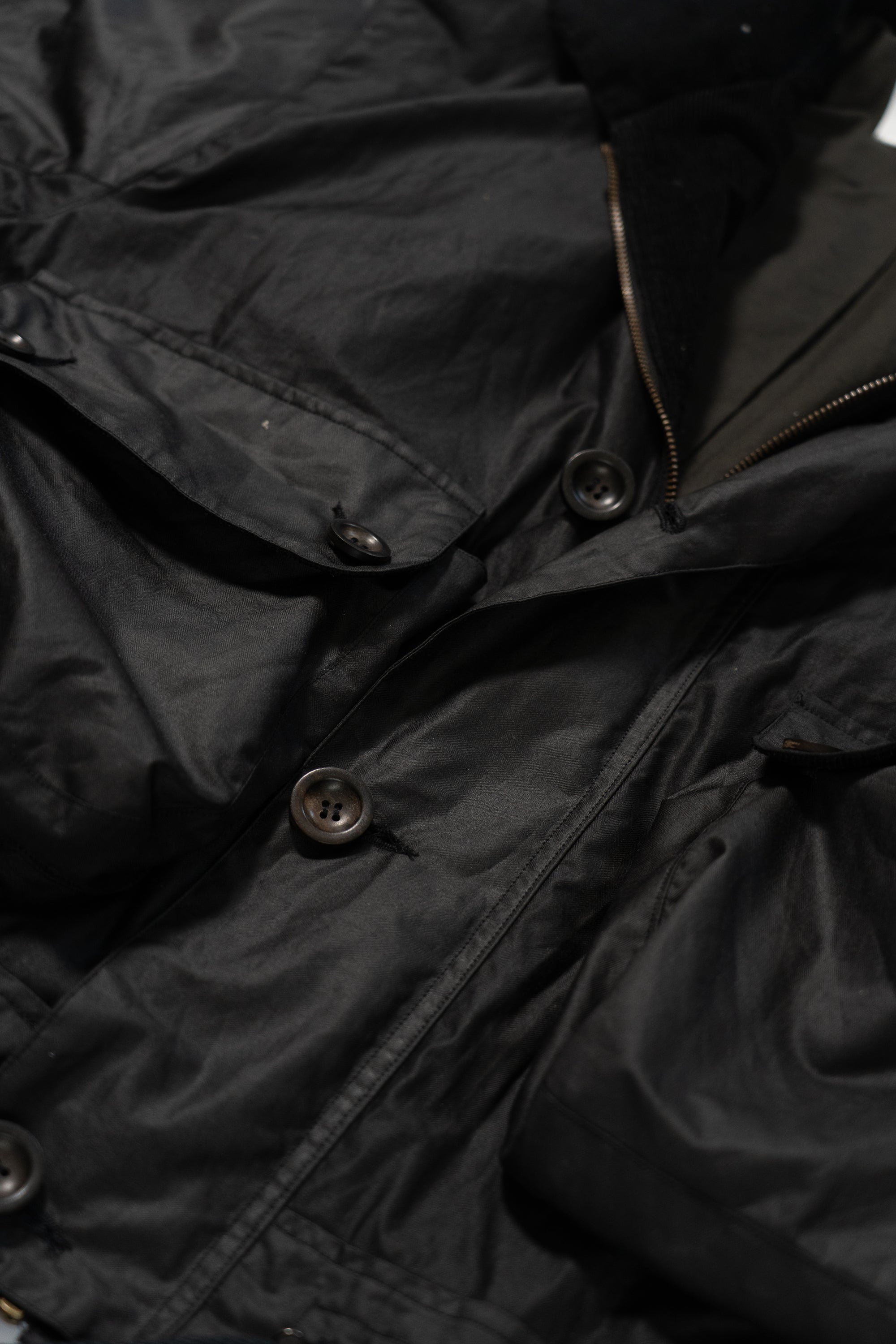 Utility Jacket - Black Waxed Cotton