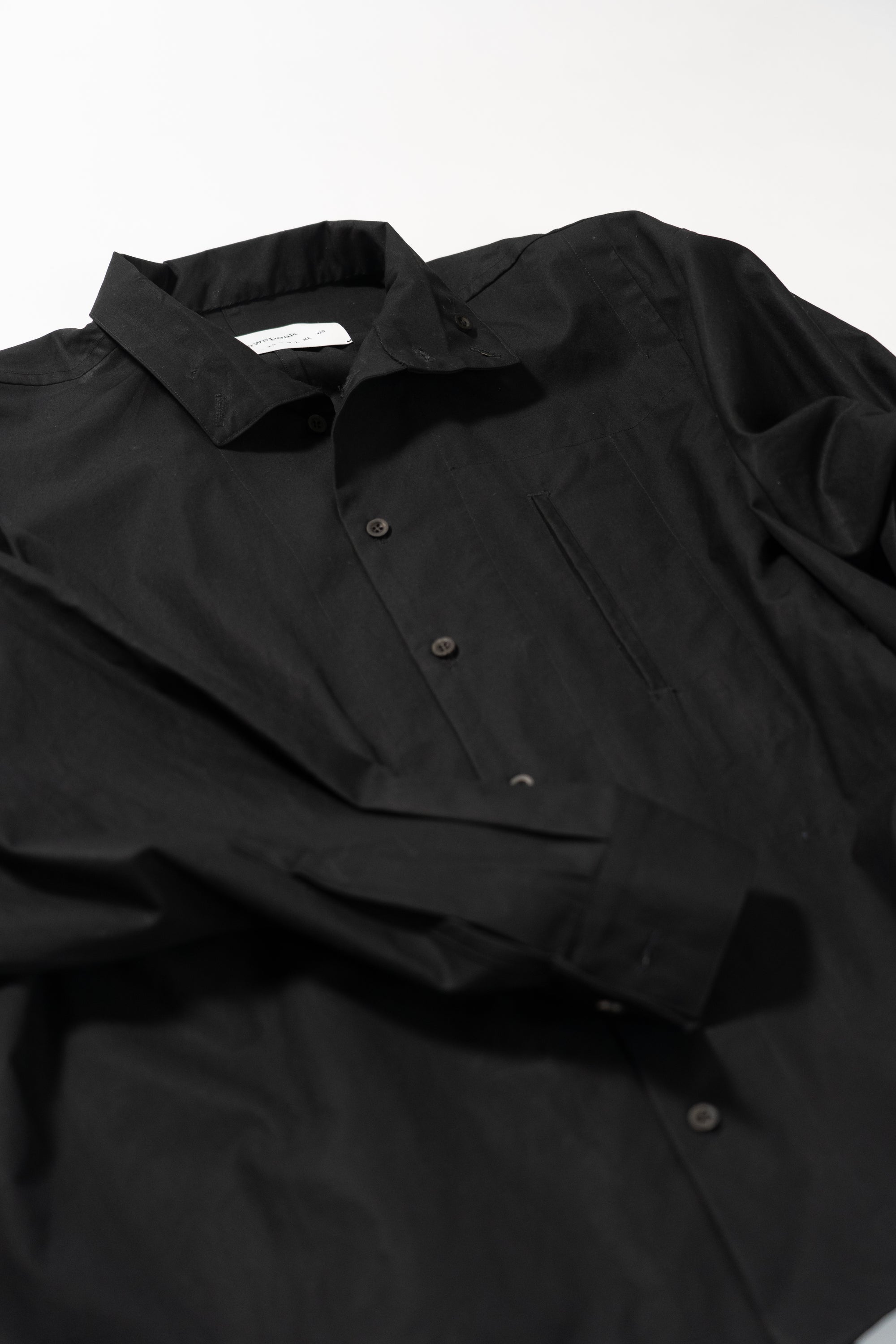 High Neck Shirt - Black Shirting