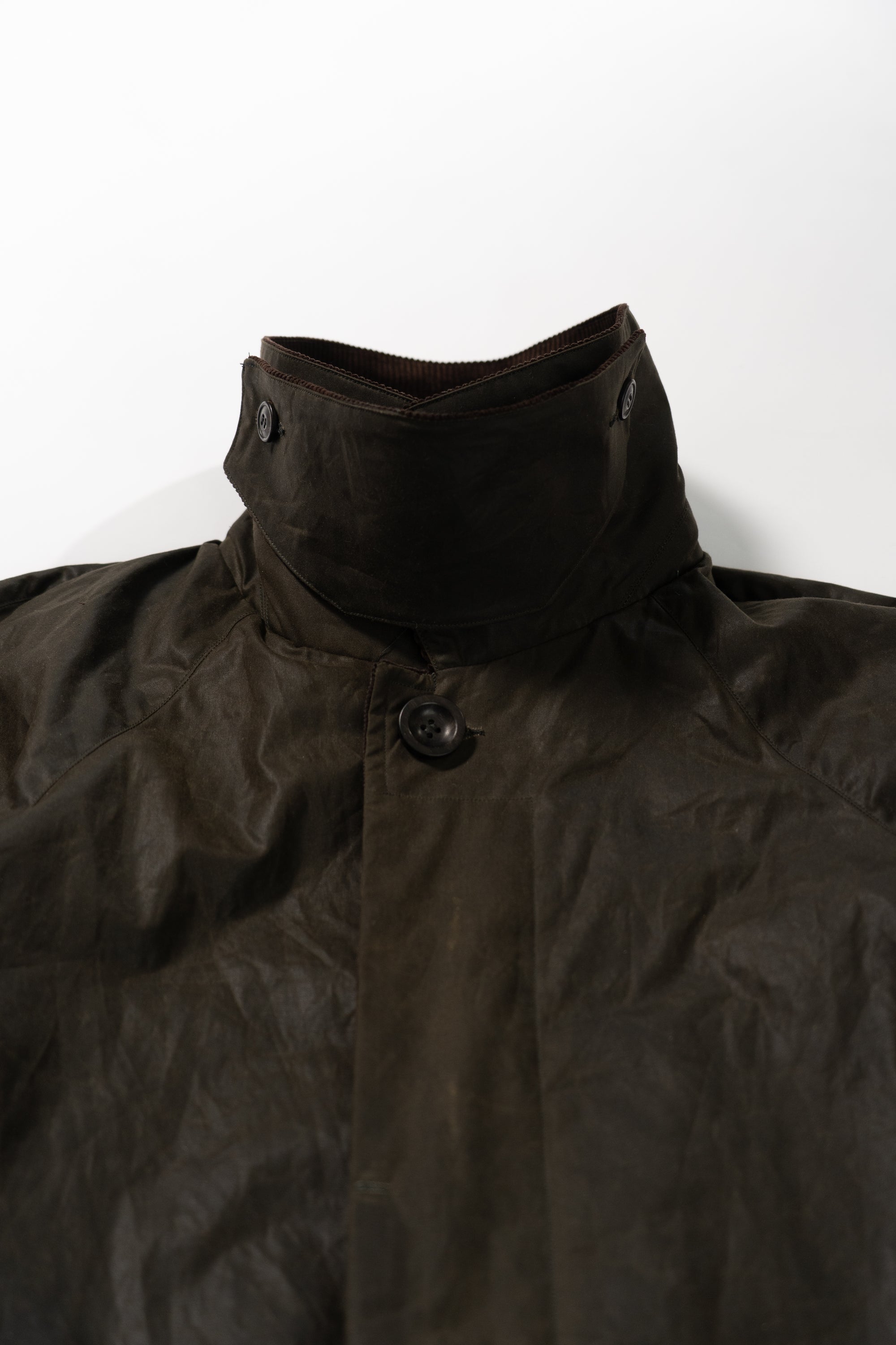 Raglan coat - Green Waxed Cotton