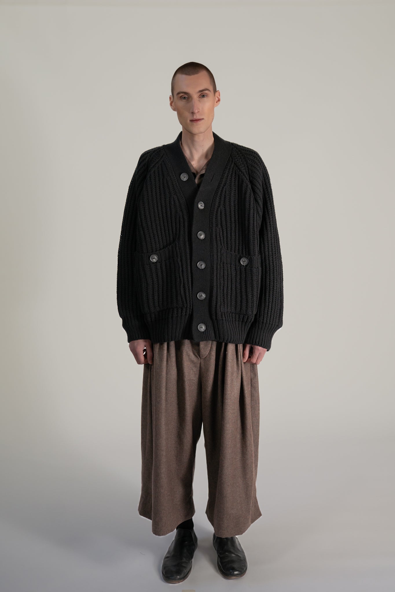 chunky grandpa cardigan - extra fine merino wool