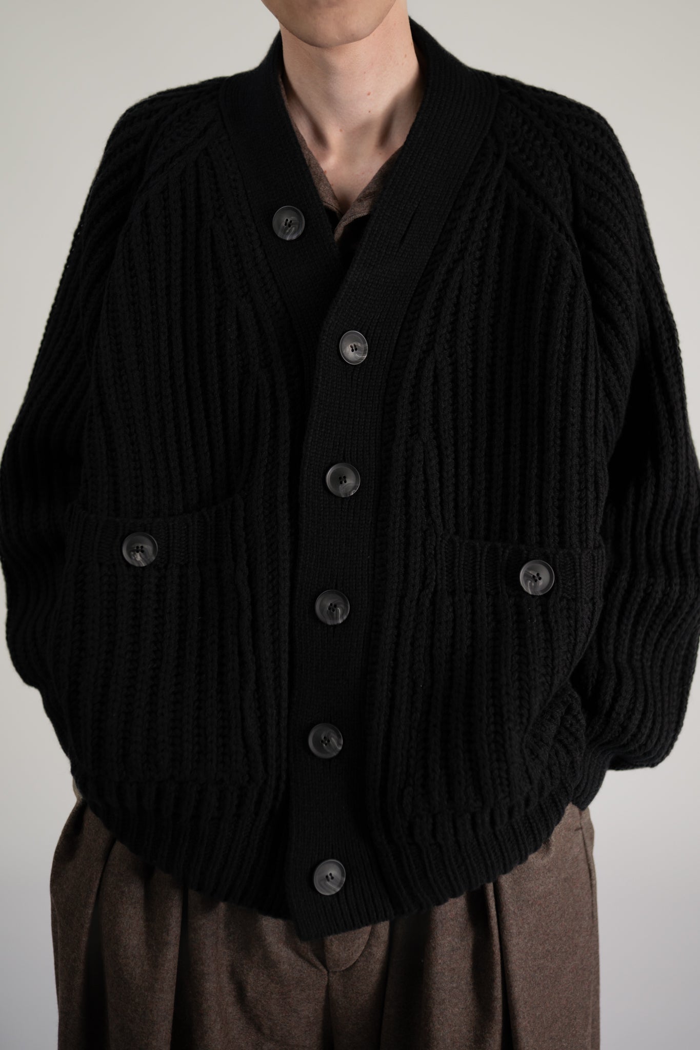 chunky grandpa cardigan - extra fine merino wool