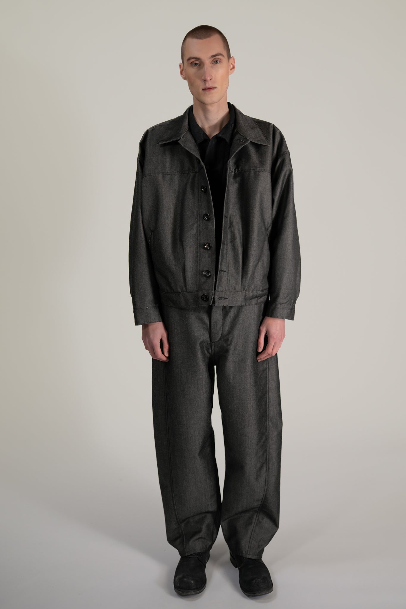 worker jacket - wool mohair denim