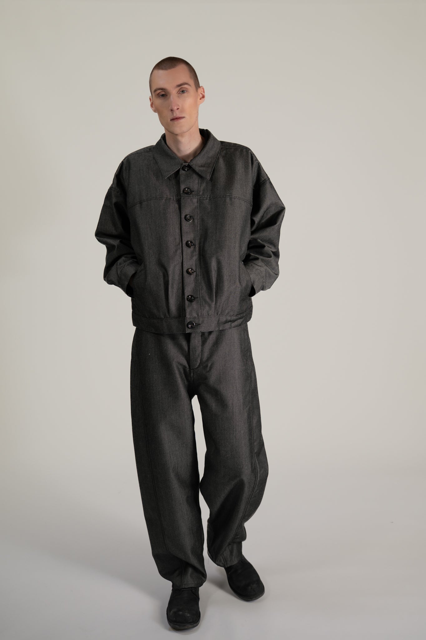 worker jacket - wool mohair denim