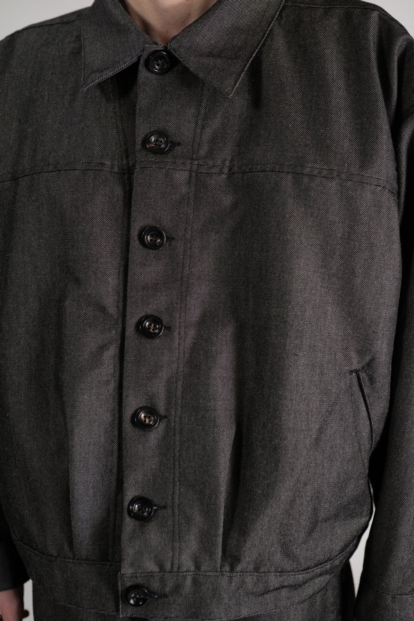 worker jacket - wool mohair denim