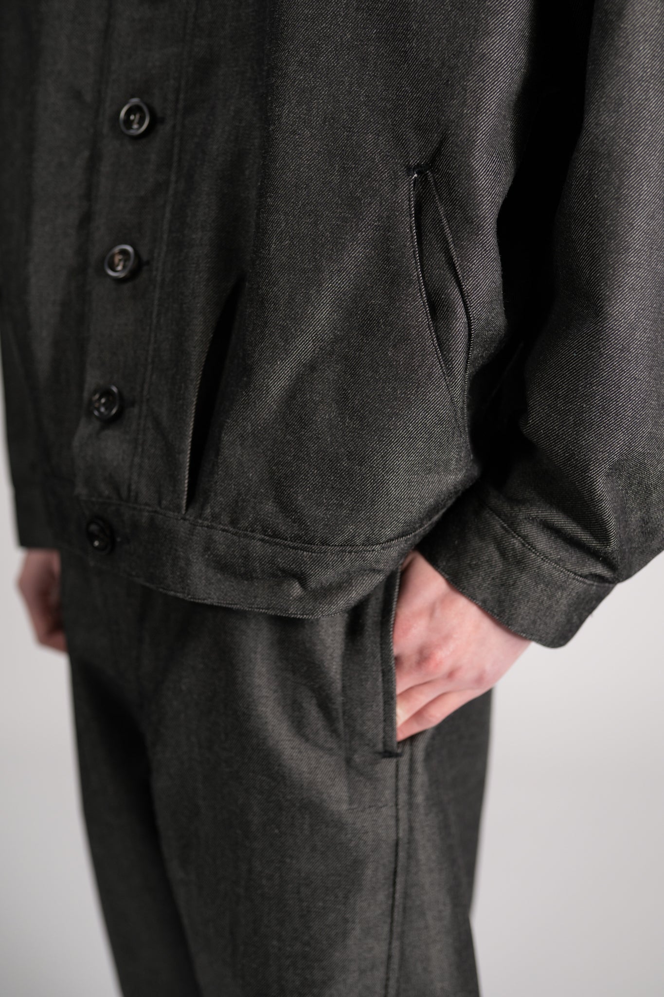 worker jacket - wool mohair denim