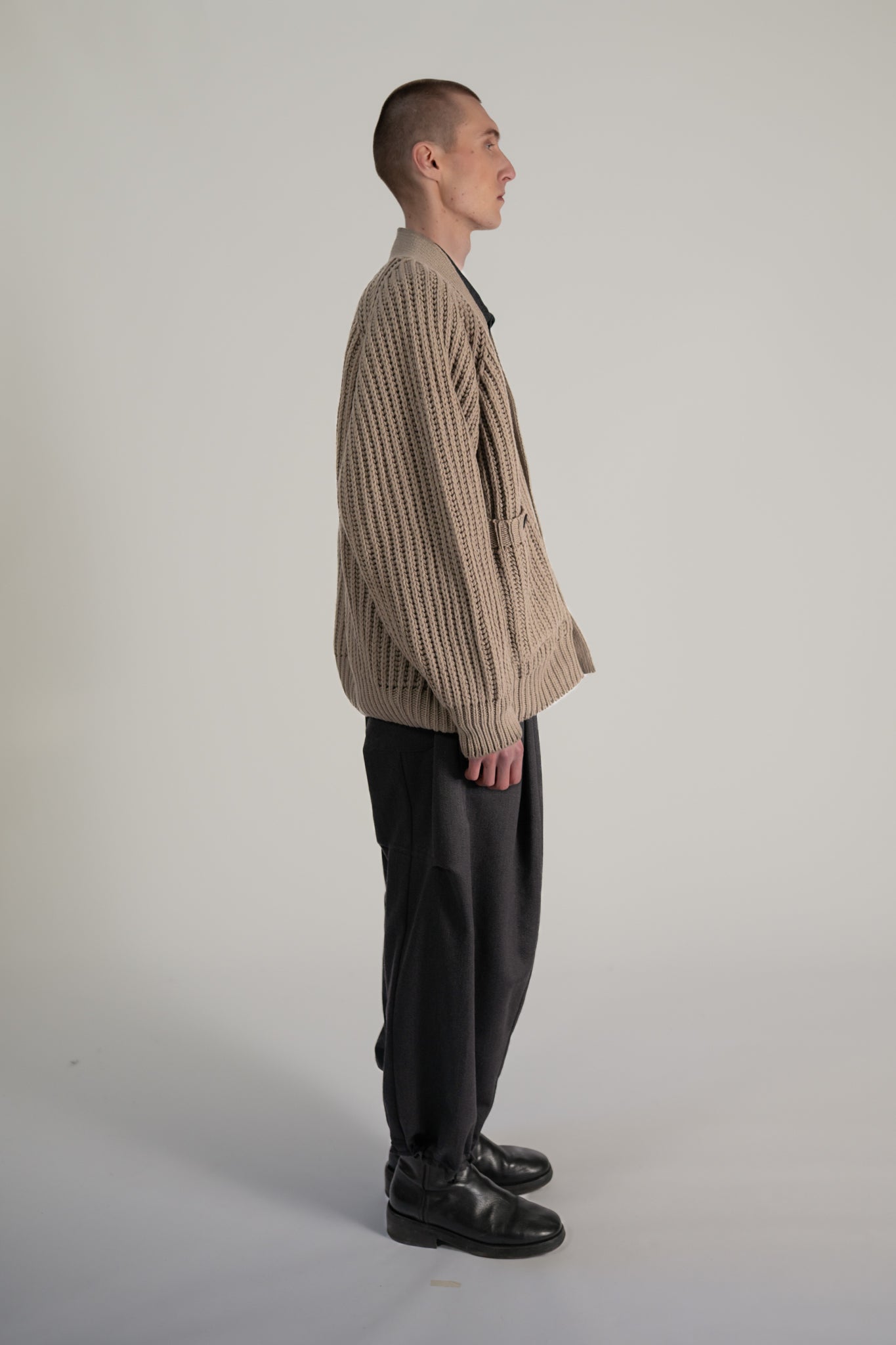 chunky grandpa cardigan -  extra fine merino wool