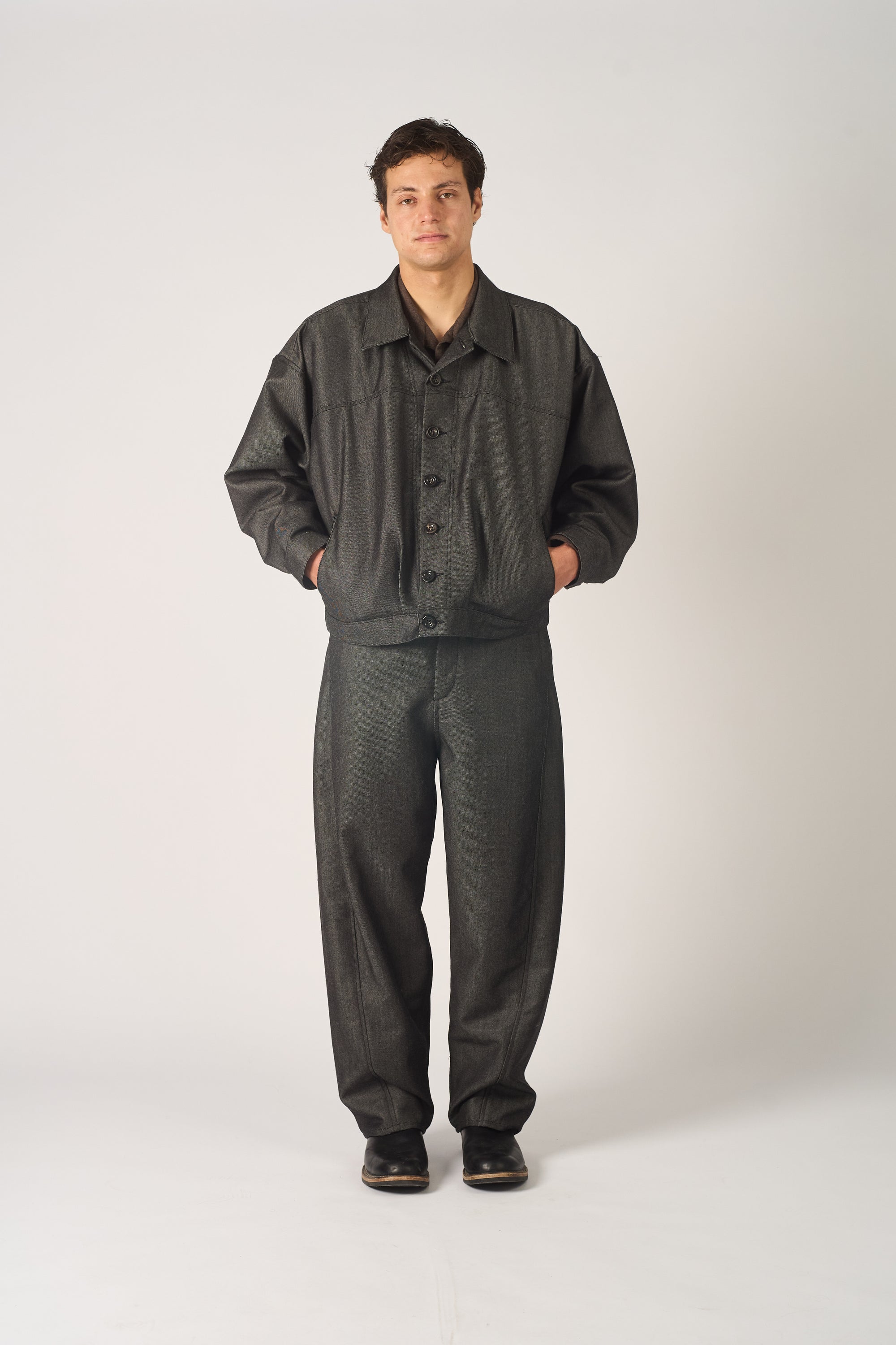 worker jacket - wool mohair denim