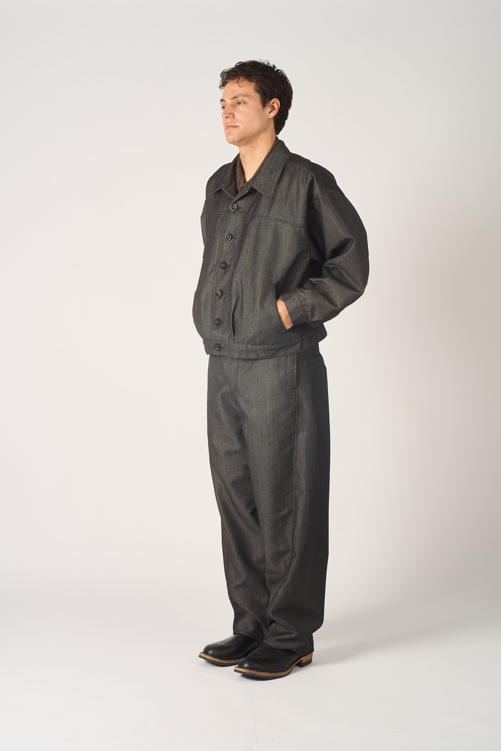 worker jacket - wool mohair denim