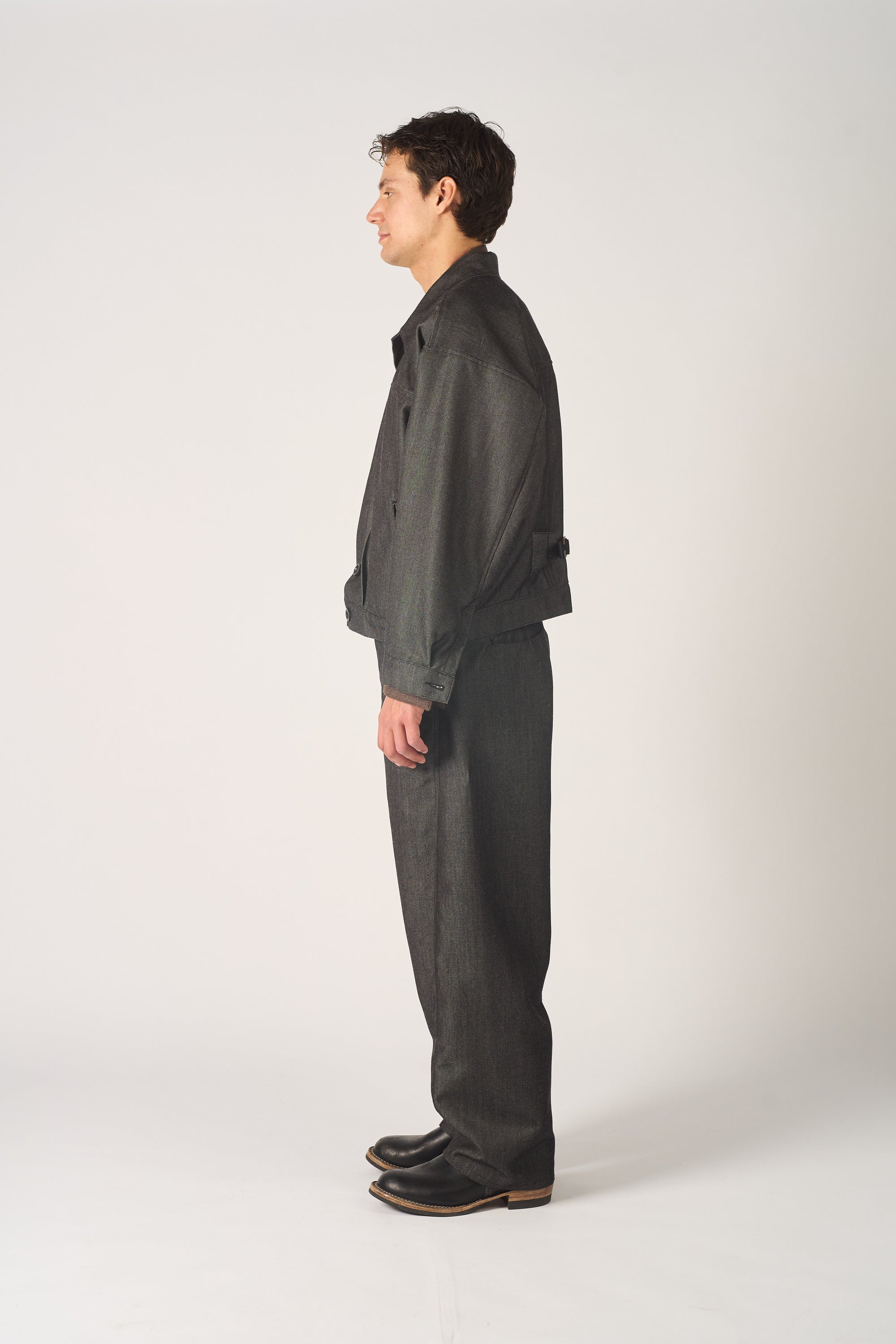 worker jacket - wool mohair denim