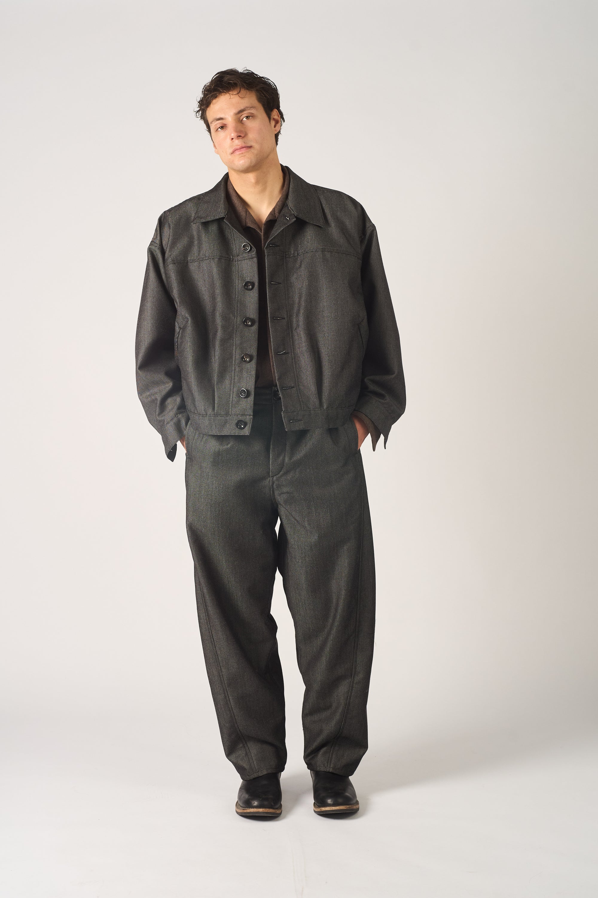 worker jacket - wool mohair denim