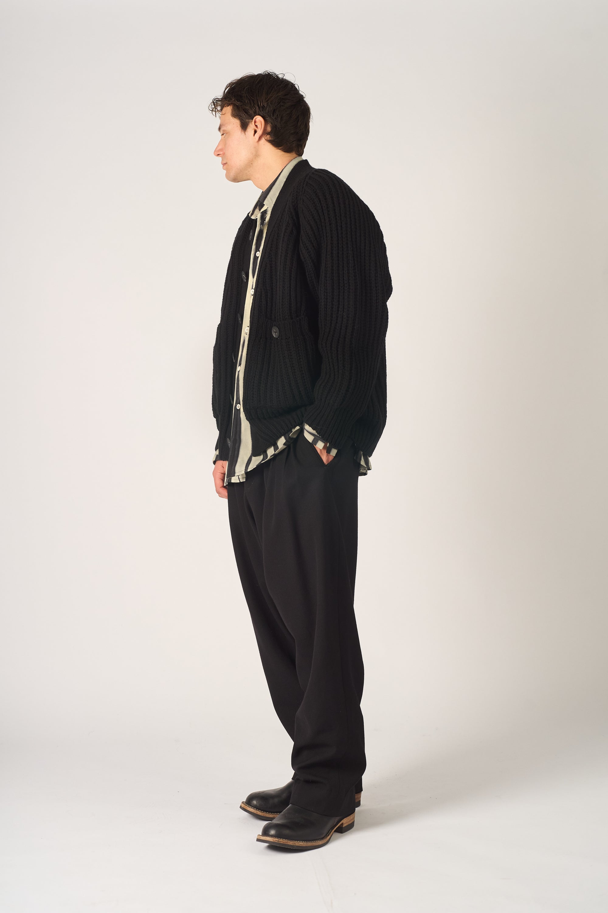 chunky grandpa cardigan - extra fine merino wool