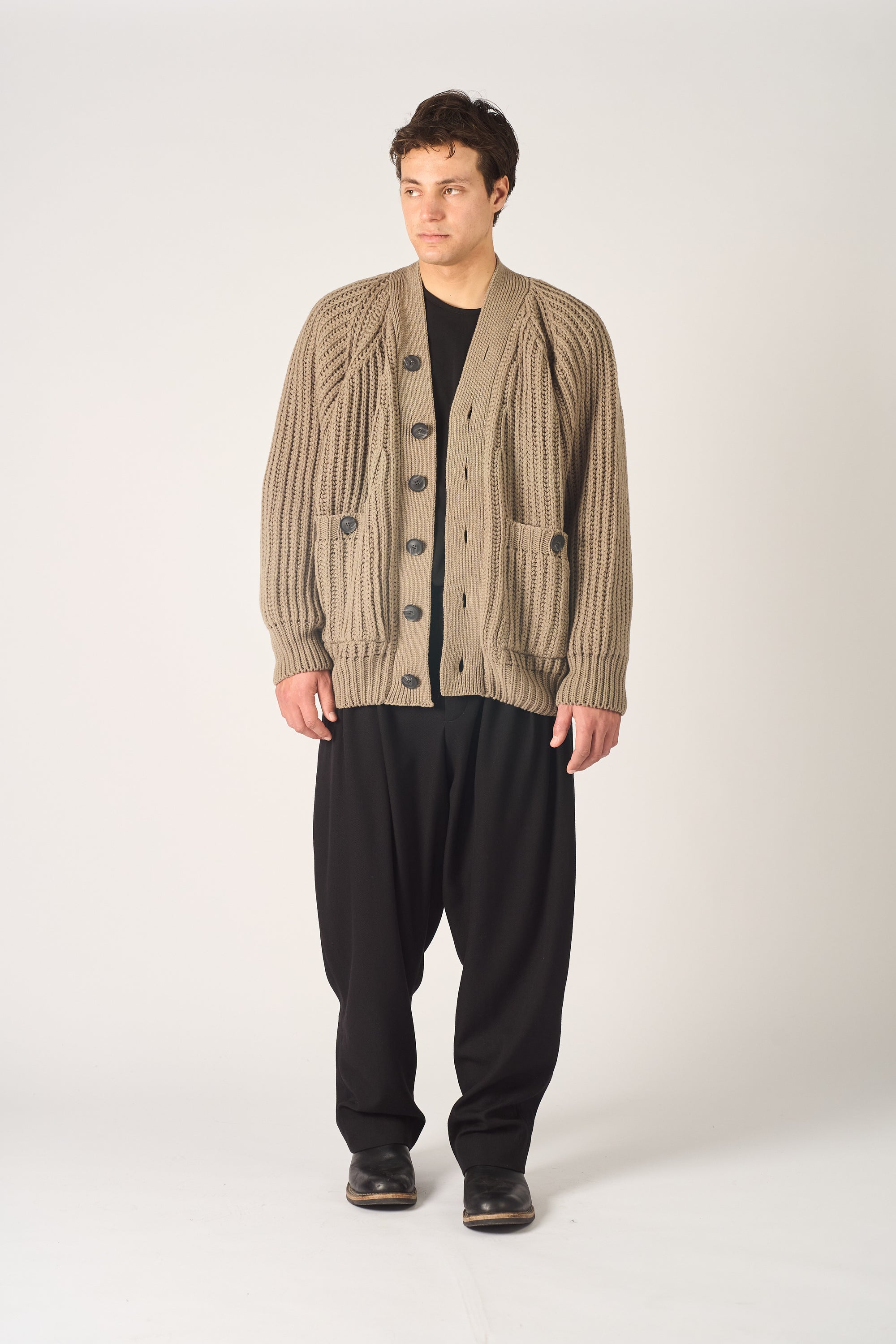 chunky grandpa cardigan -  extra fine merino wool