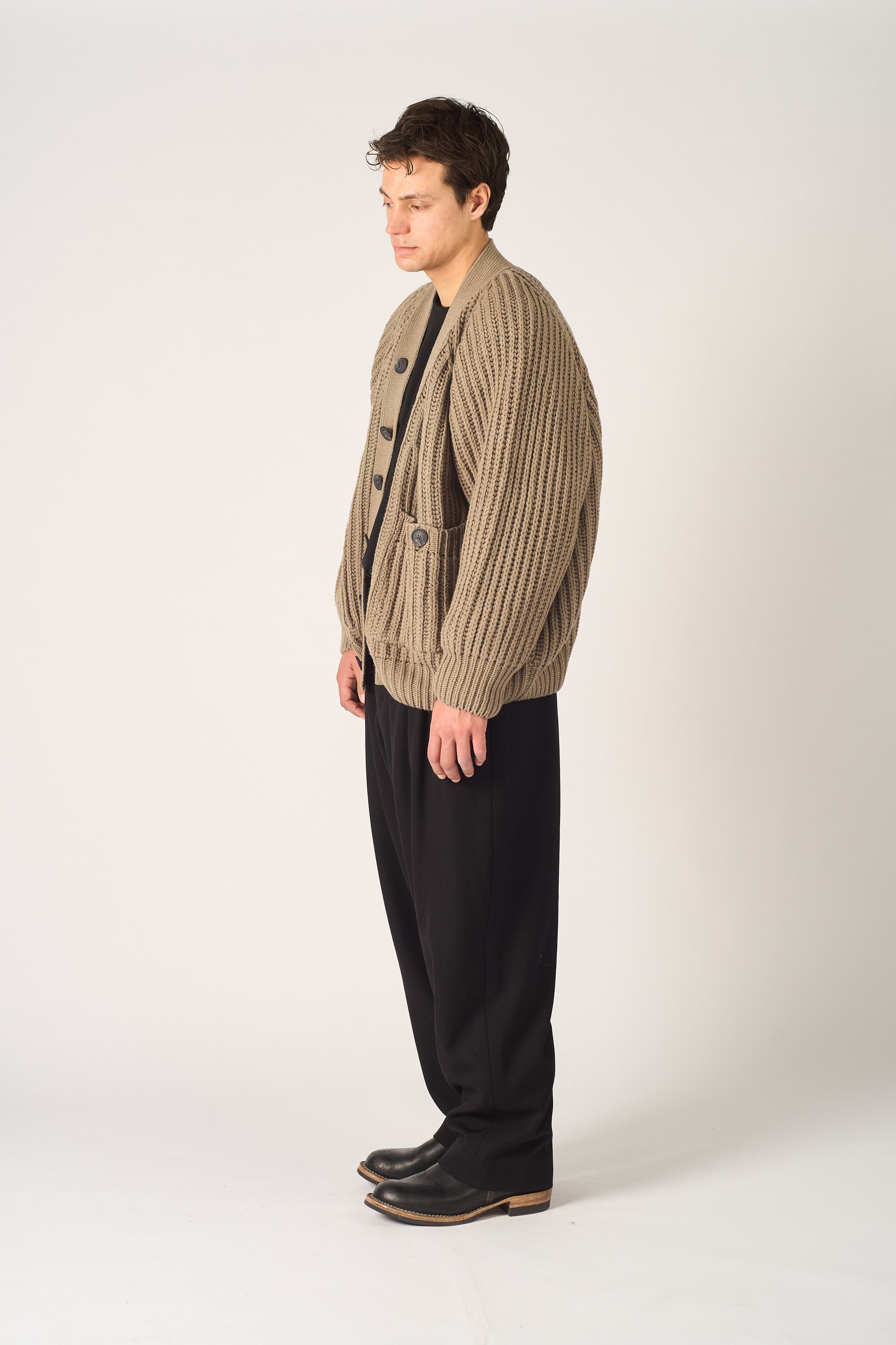 chunky grandpa cardigan -  extra fine merino wool