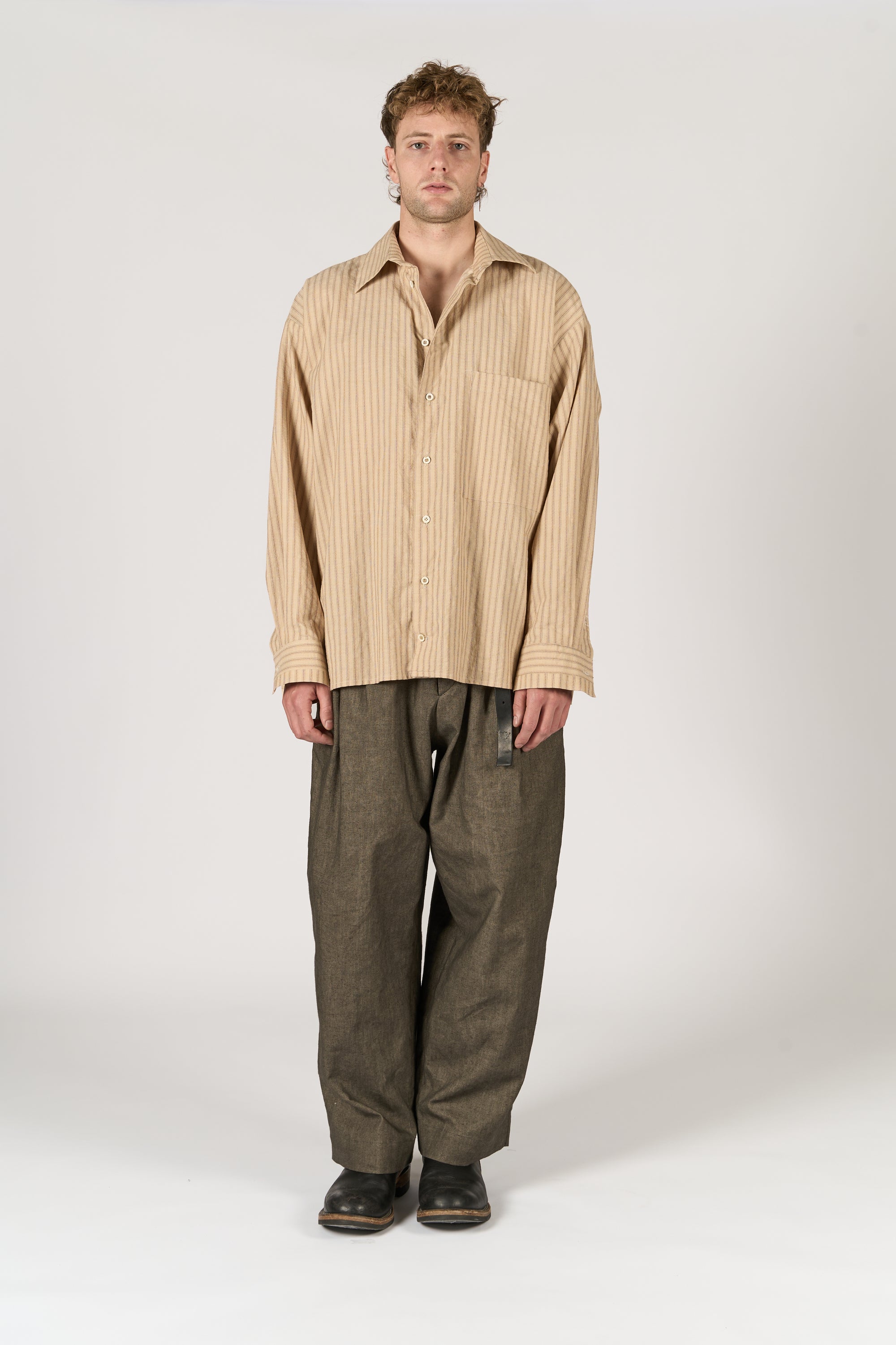 Classic Shirt - Brown Stripe Shirting