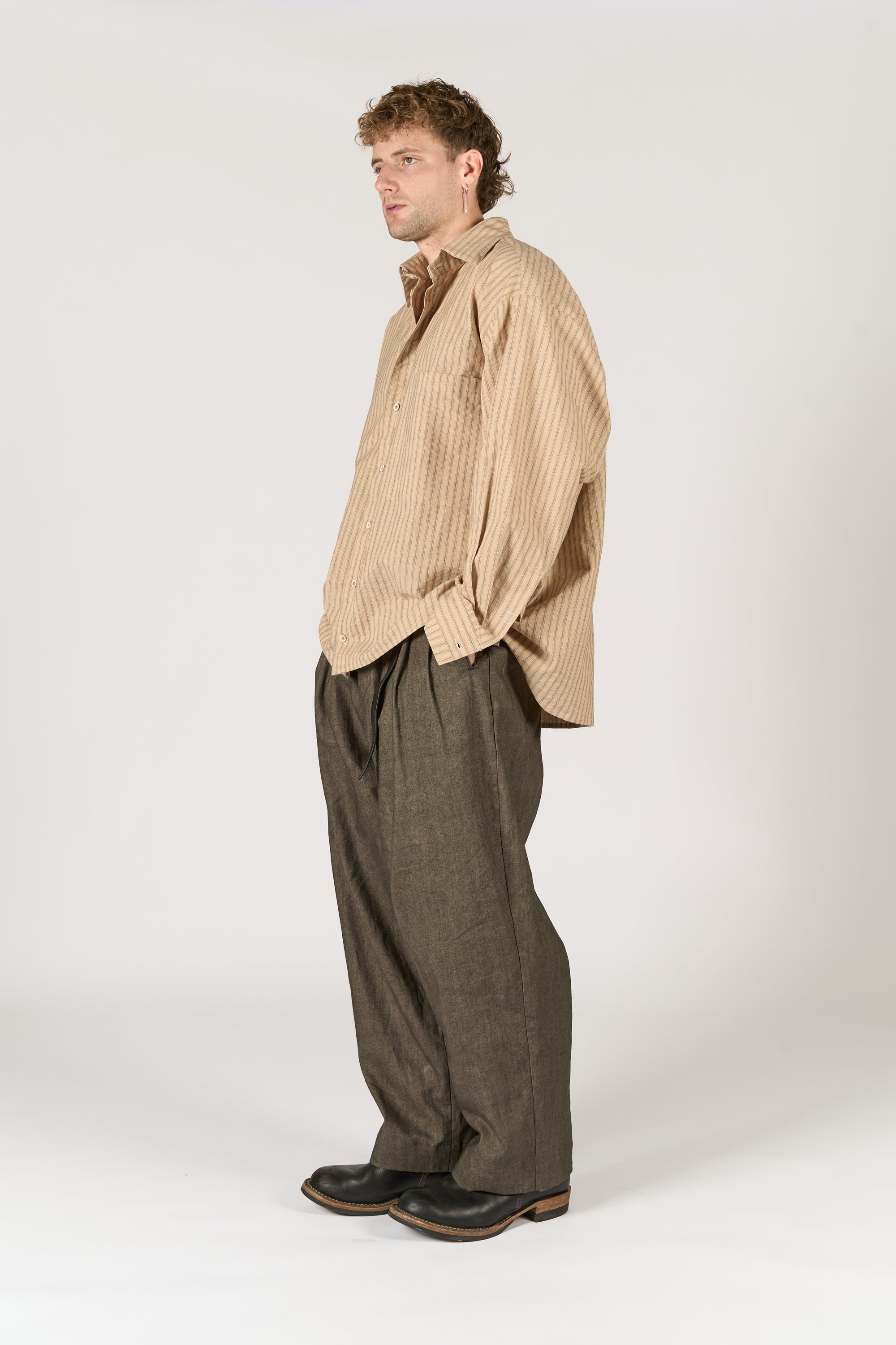 Classic Shirt - Brown Stripe Shirting