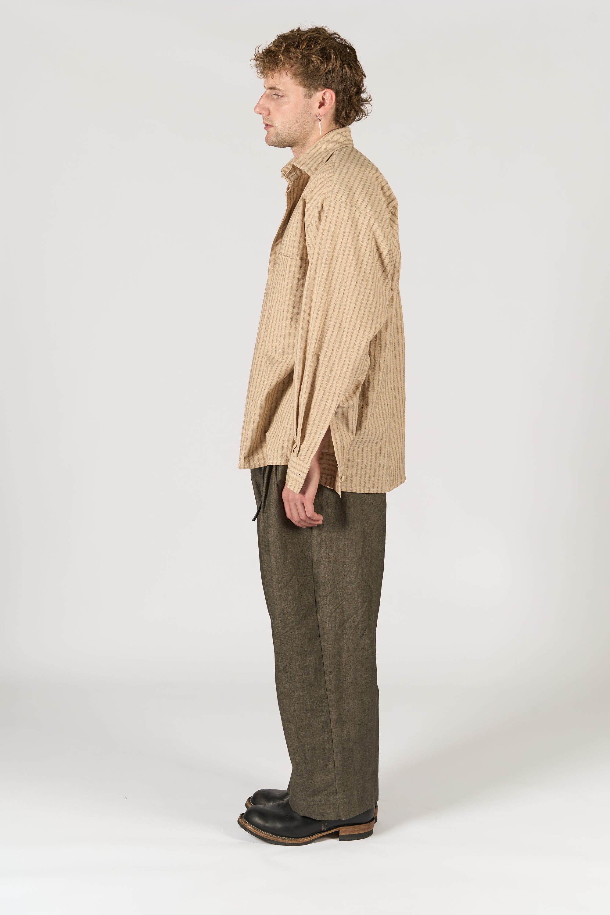 Classic Shirt - Brown Stripe Shirting