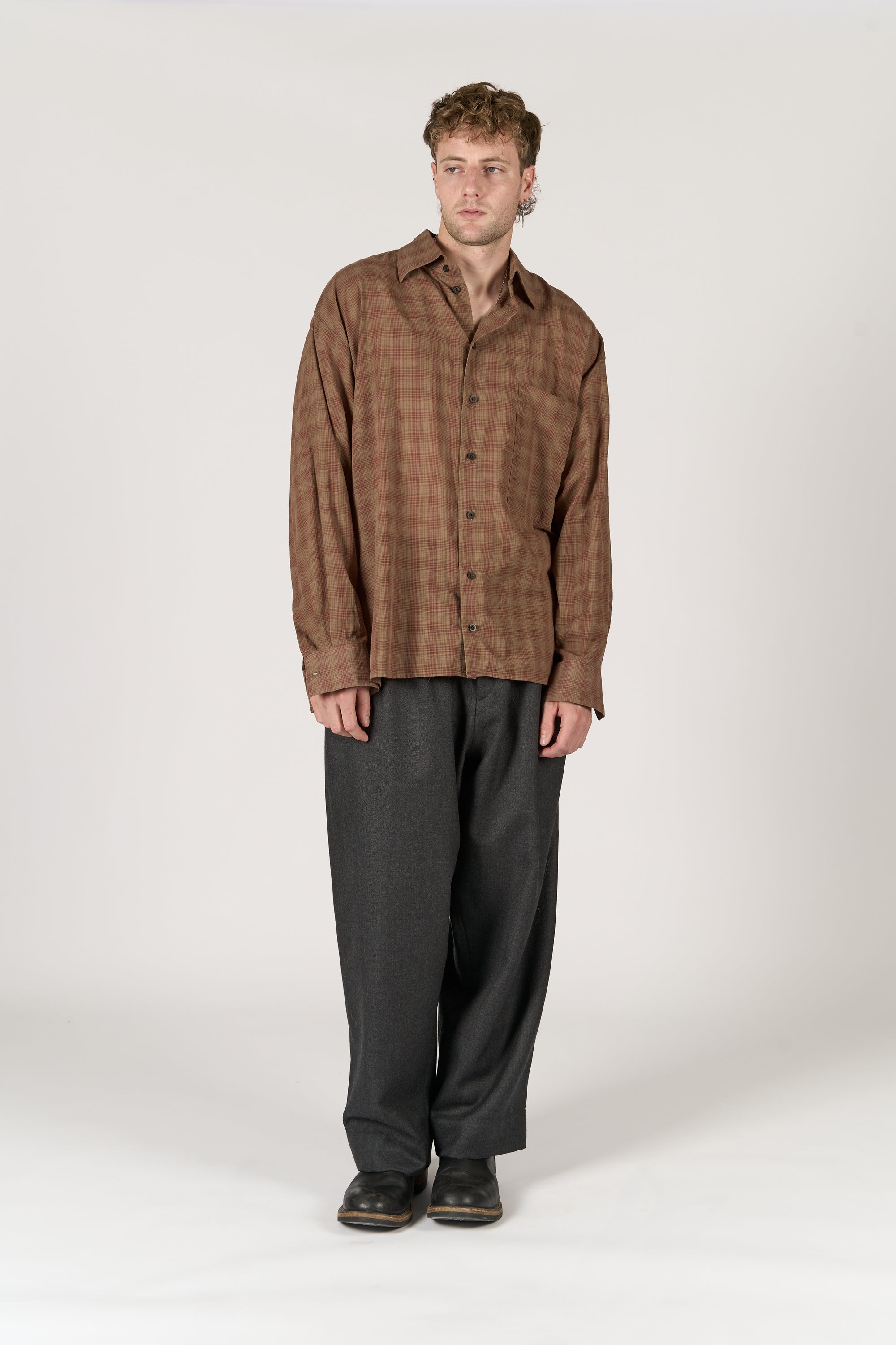 Classic Shirt - Brown Checked Shirting