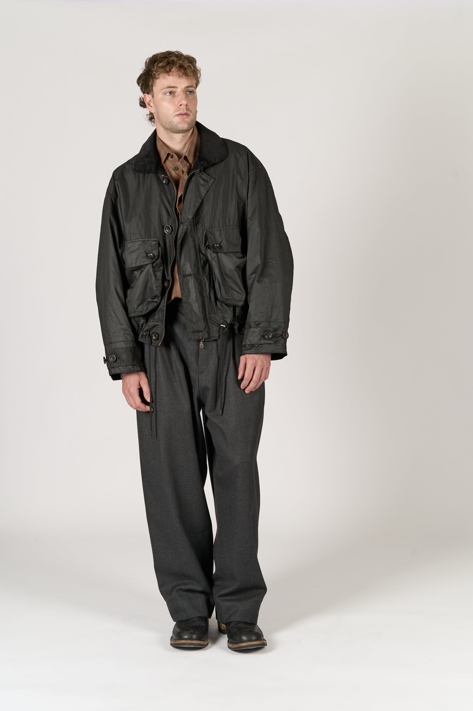 Utility Jacket - Black Waxed Cotton
