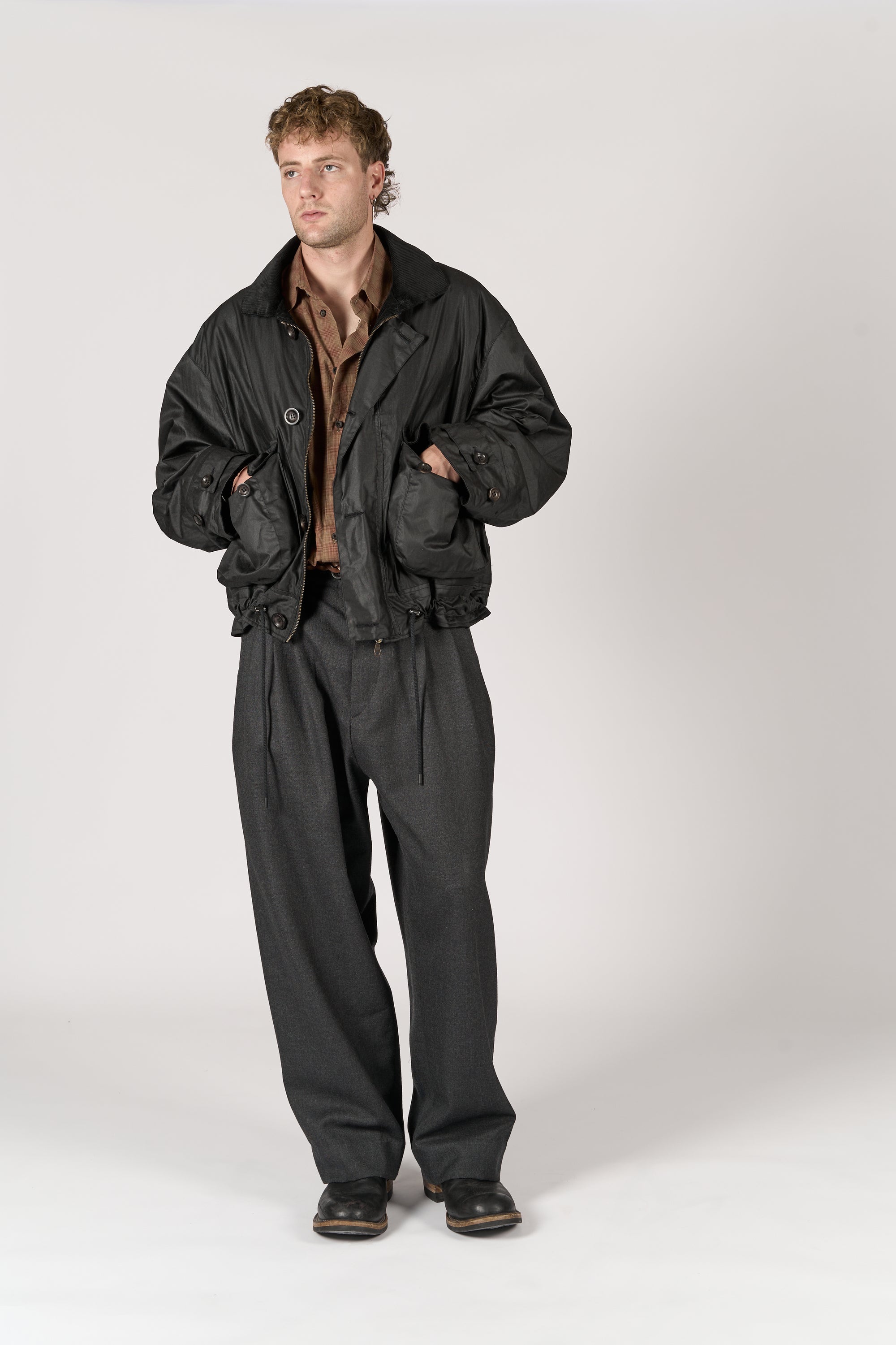 Utility Jacket - Black Waxed Cotton