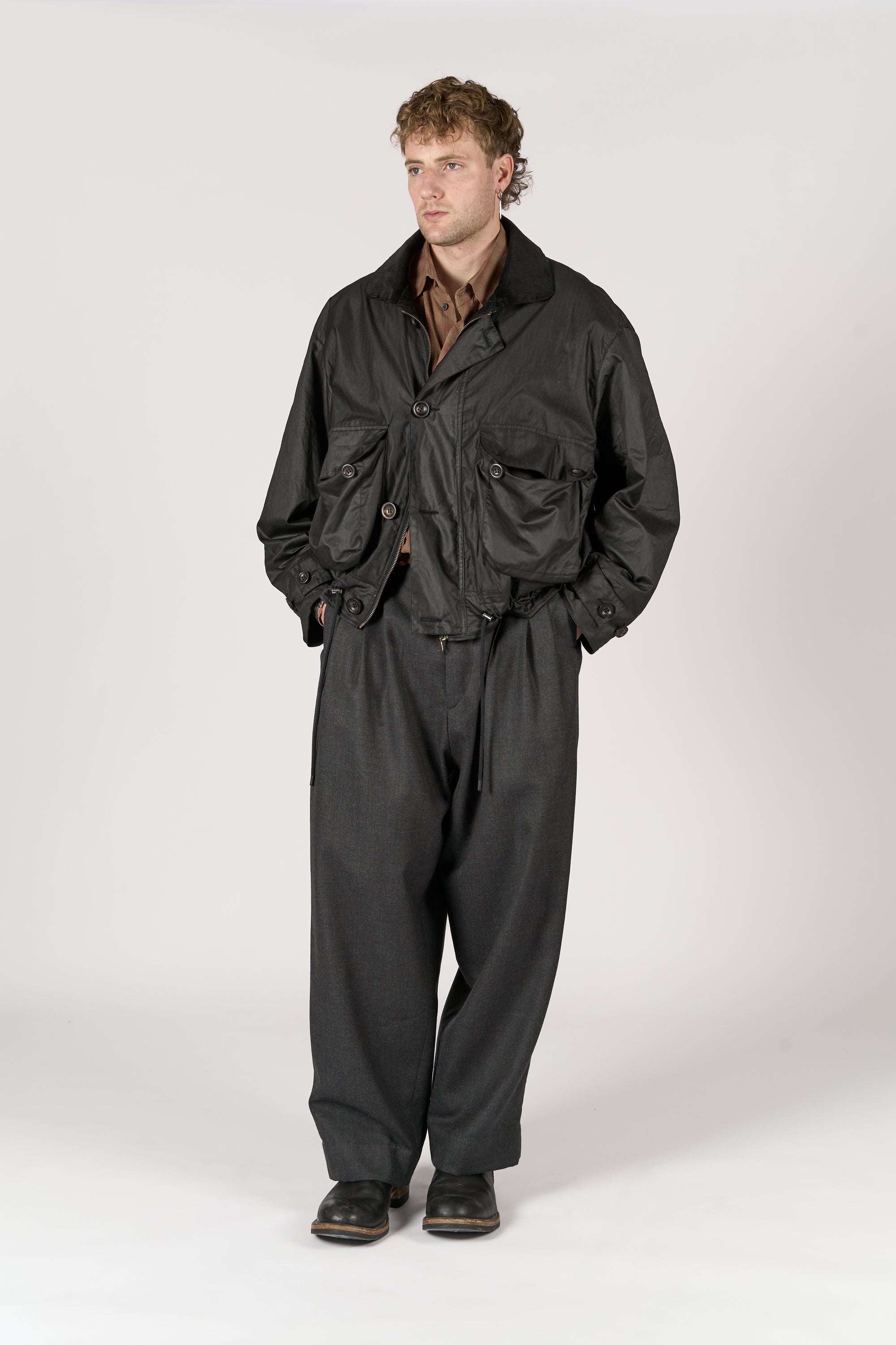 Utility Jacket - Black Waxed Cotton
