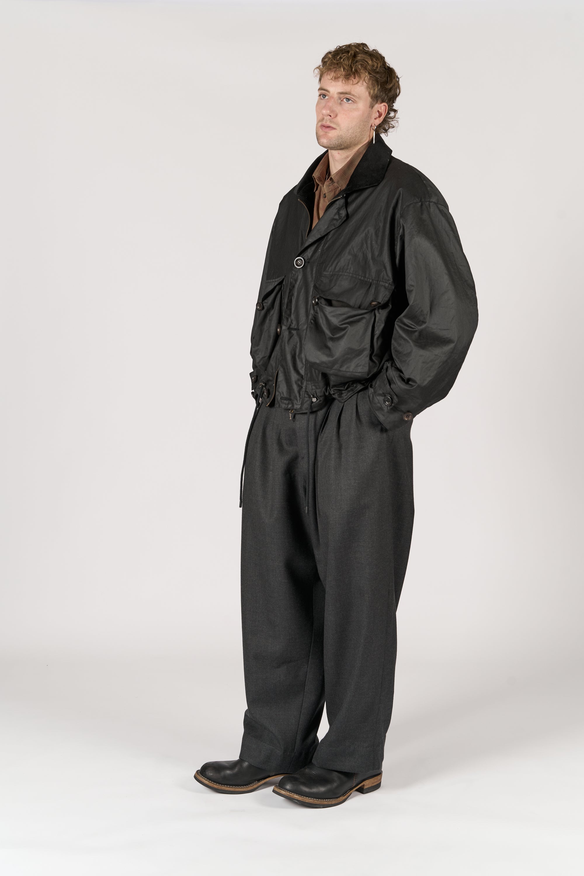 Utility Jacket - Black Waxed Cotton