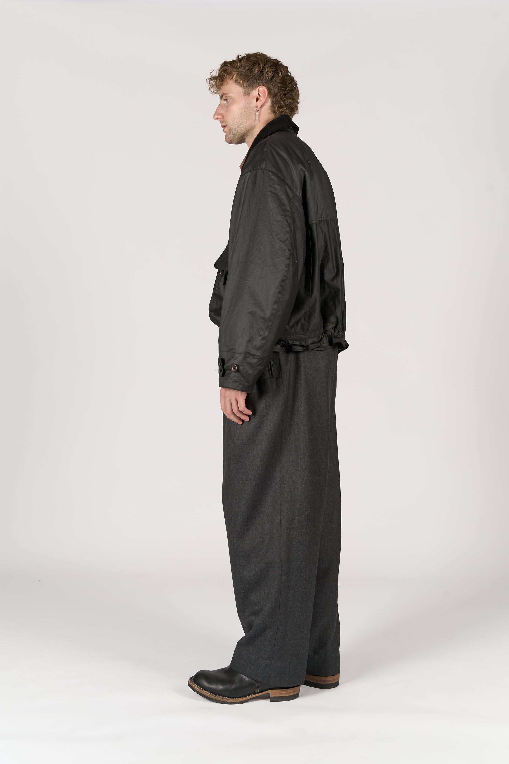 Utility Jacket - Black Waxed Cotton