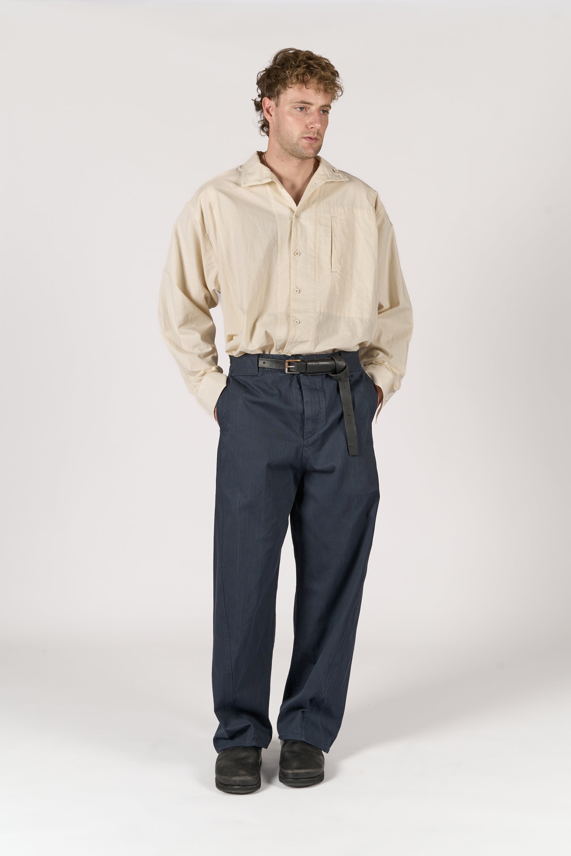 Worker Trouser - Blue Cotton Canvas