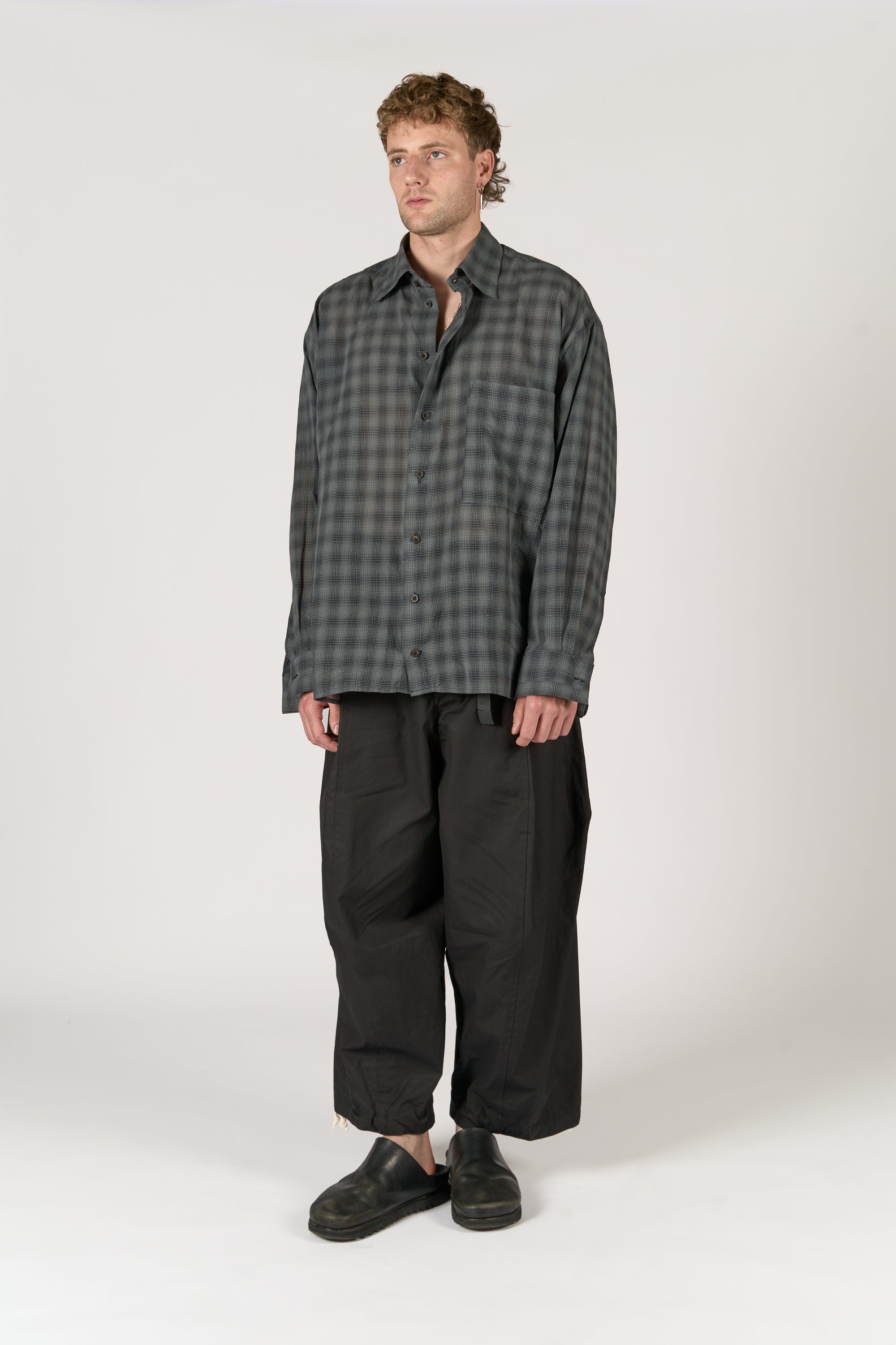 Classic Shirt - Black and Grey Checked Shirting