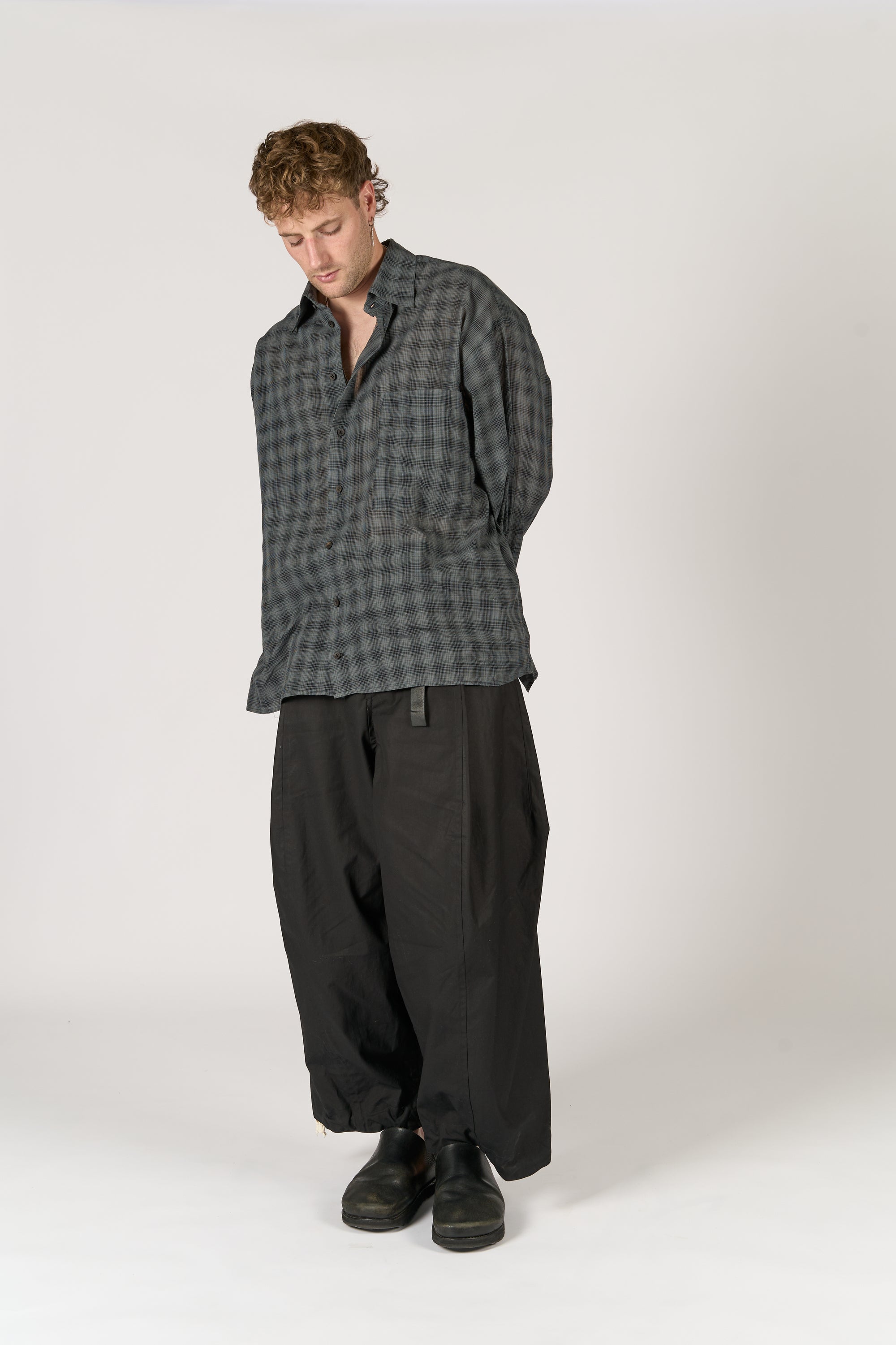 Classic Shirt - Black and Grey Checked Shirting