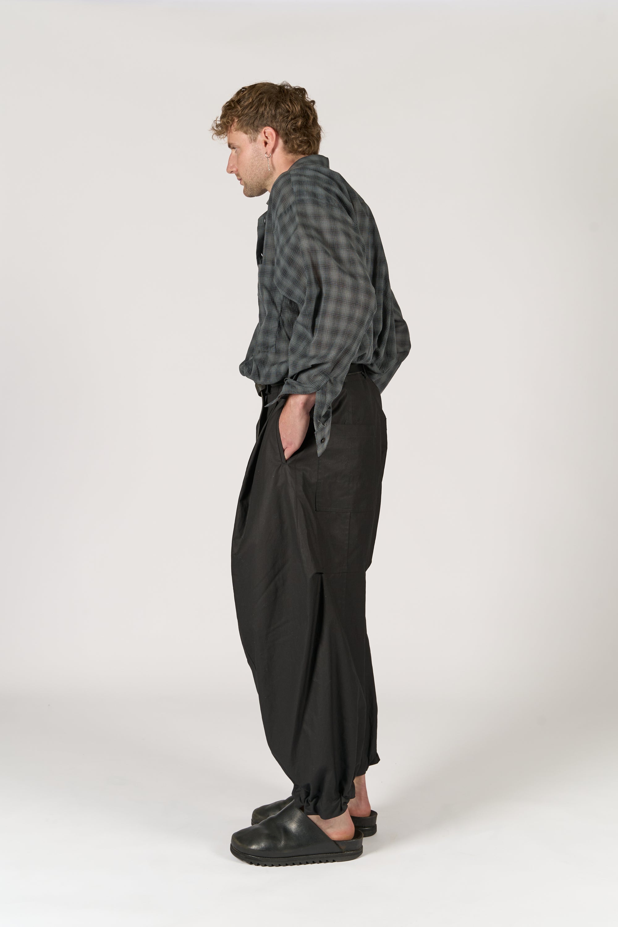 Balloon trouser - Black Cotton
