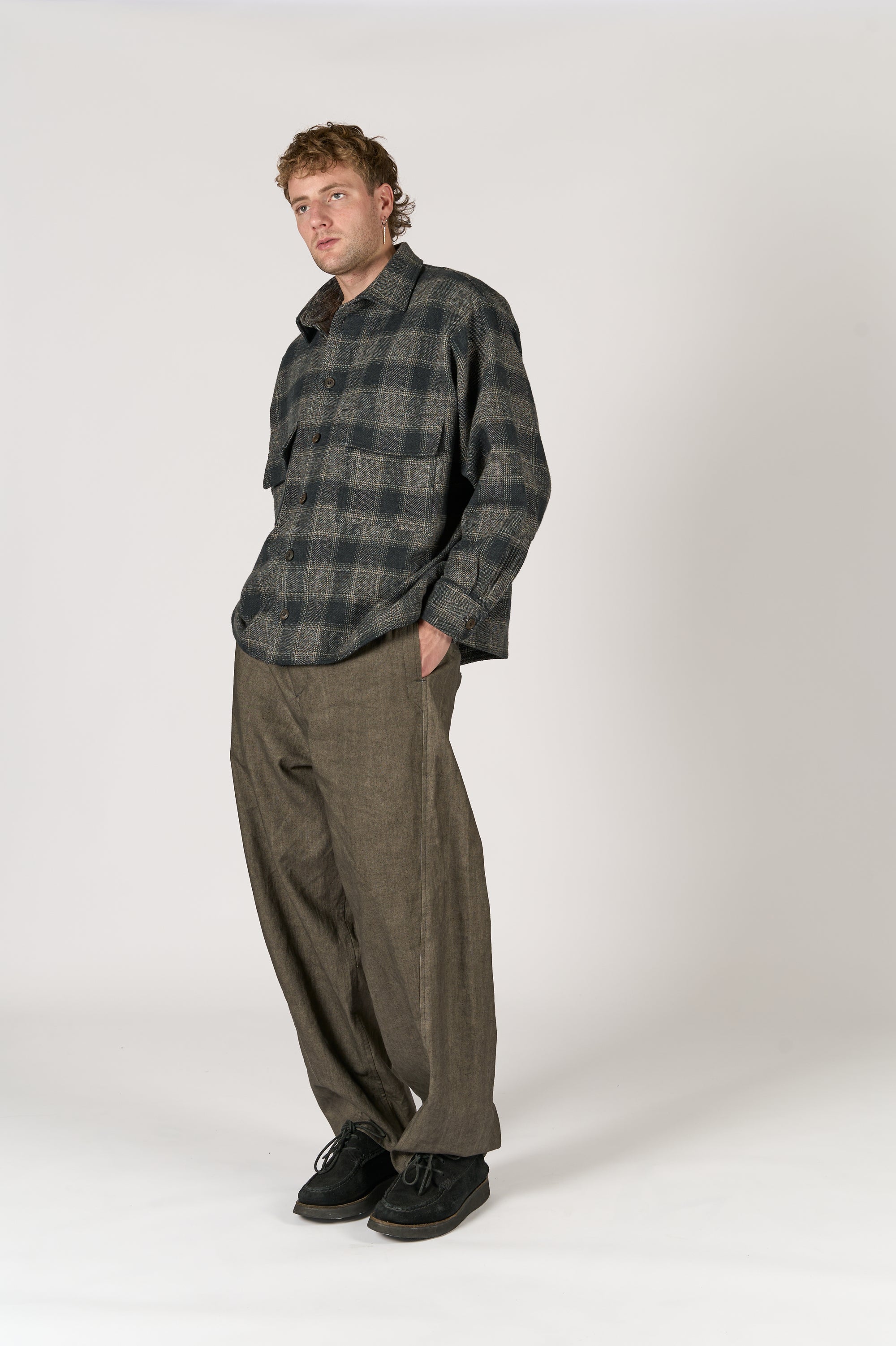 Overshirt - Black and White Checked Flannel