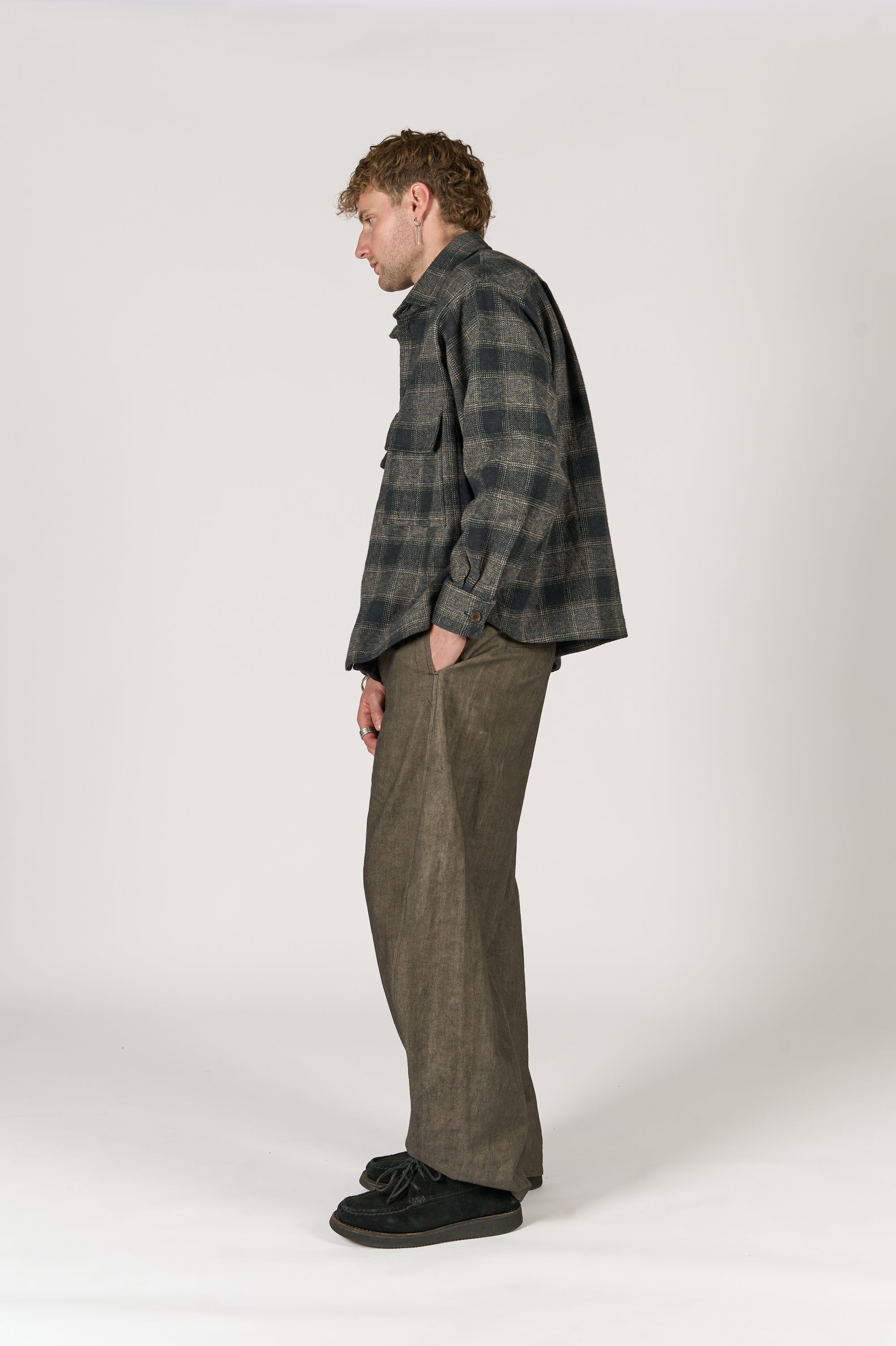 Overshirt - Black and White Checked Flannel