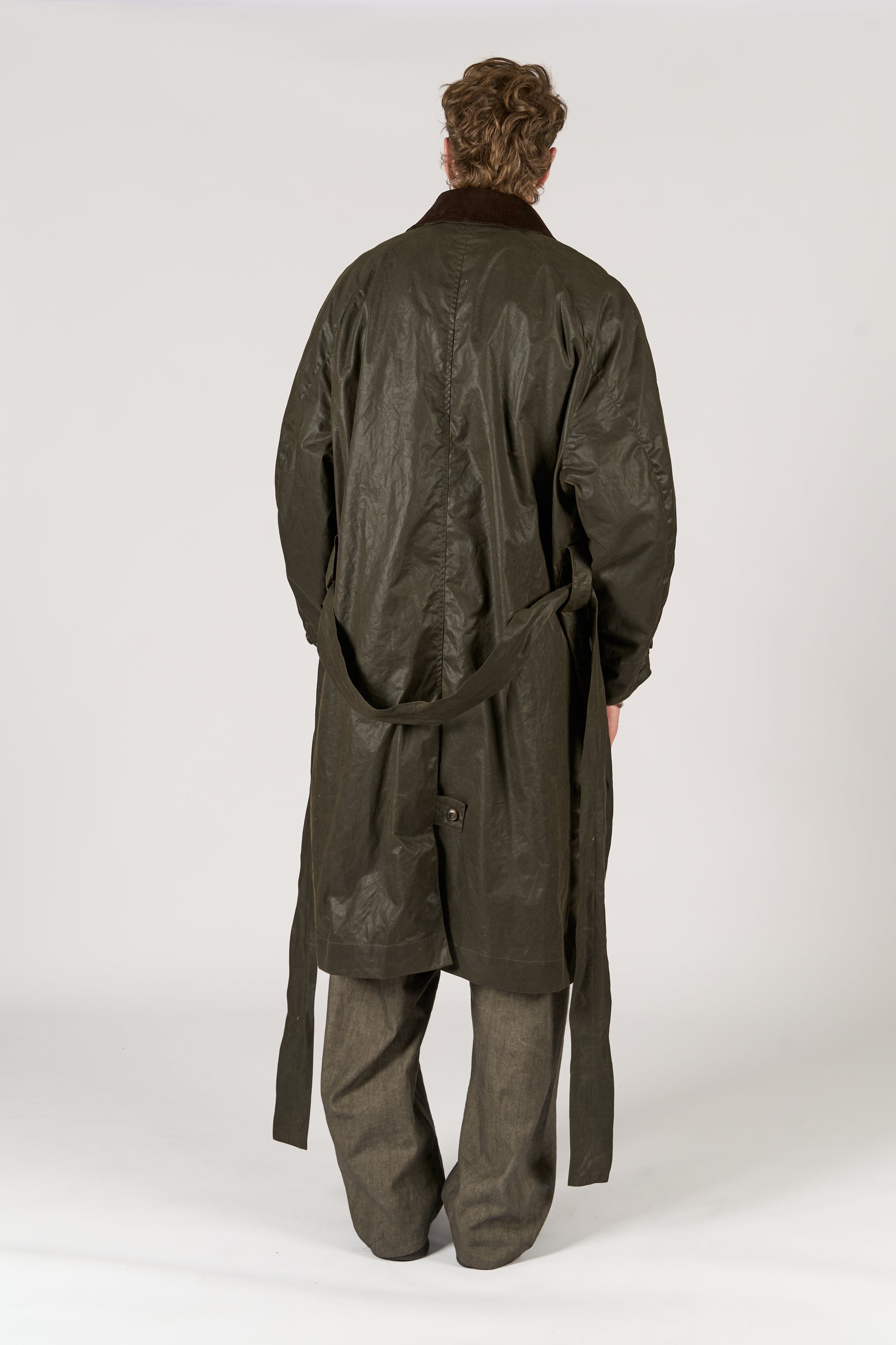 Raglan coat - Green Waxed Cotton