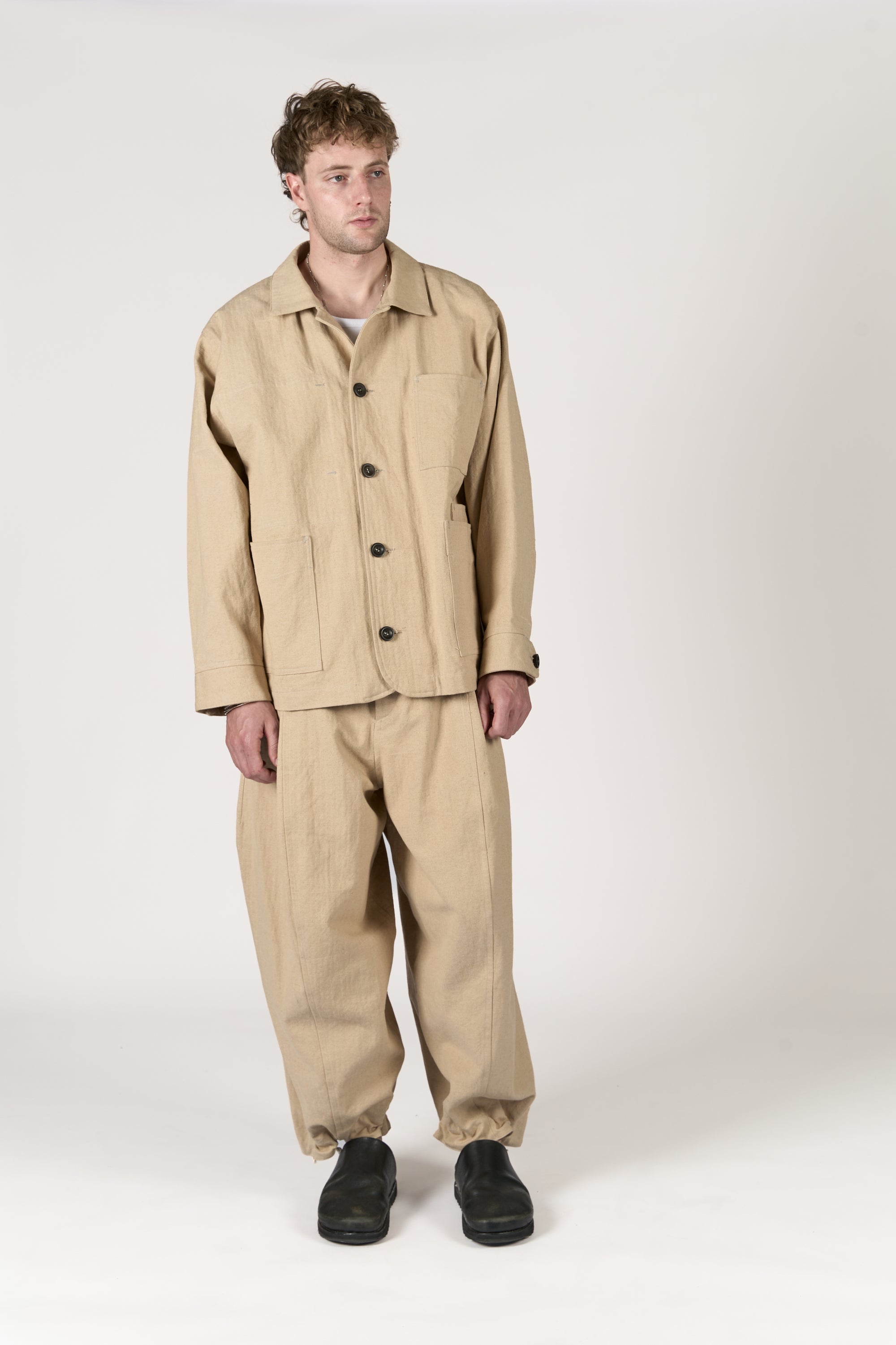 Chore jacket - Cotton Linen Herringbone
