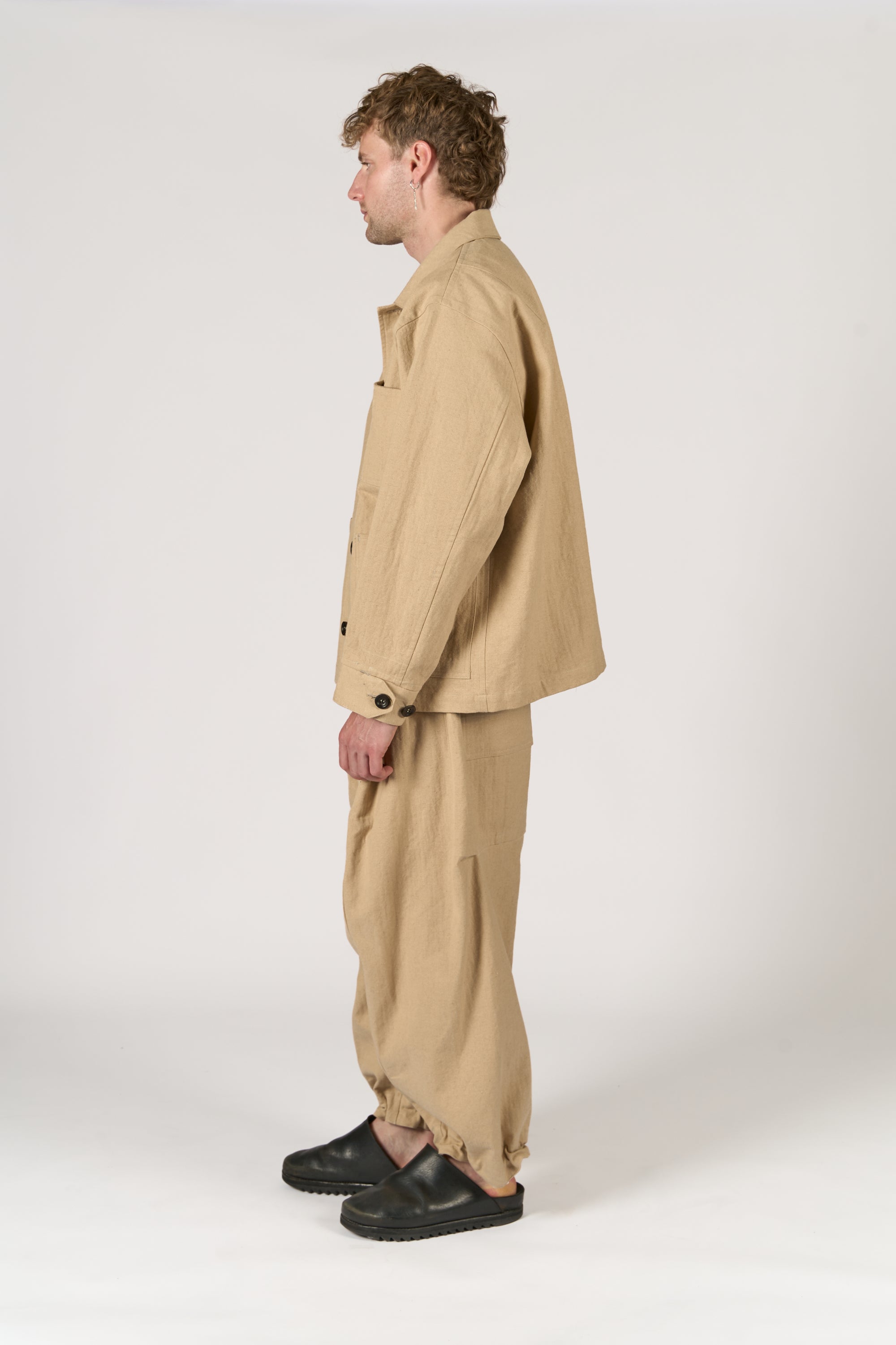 Chore jacket - Cotton Linen Herringbone