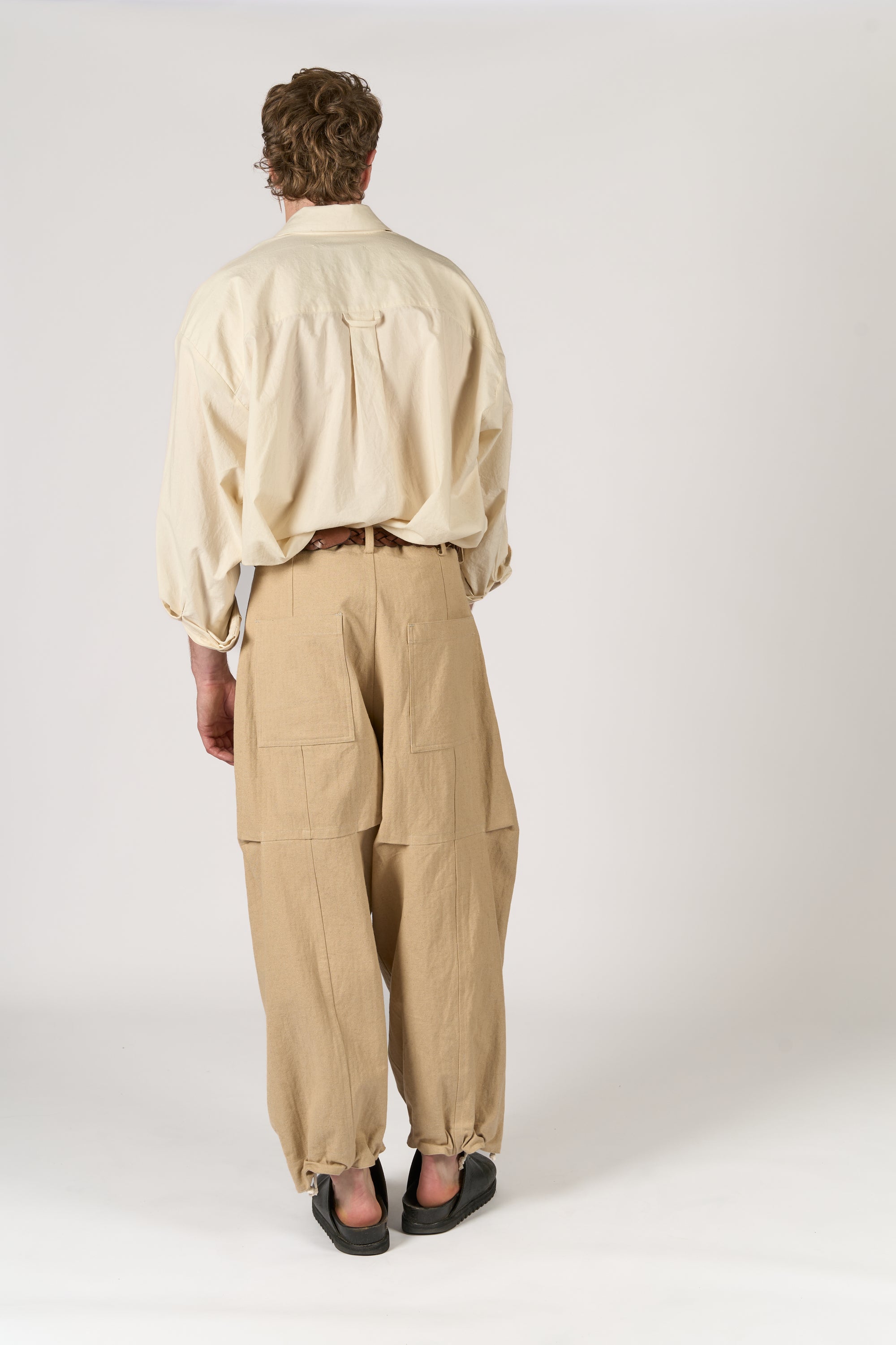 Balloon trouser - Cotton Linen Herringbone