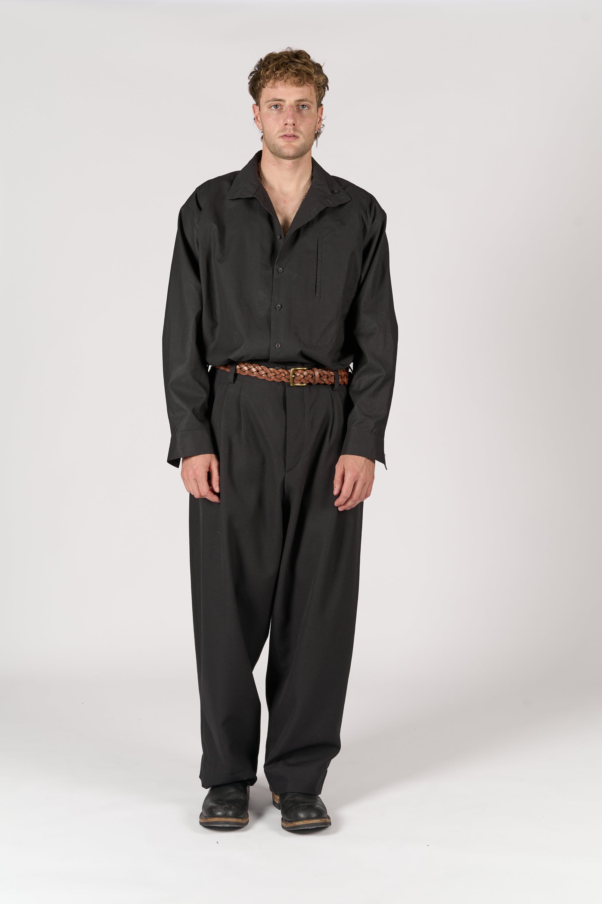 Triple Pleated Trouser - Cavalry Twill Pure Wool