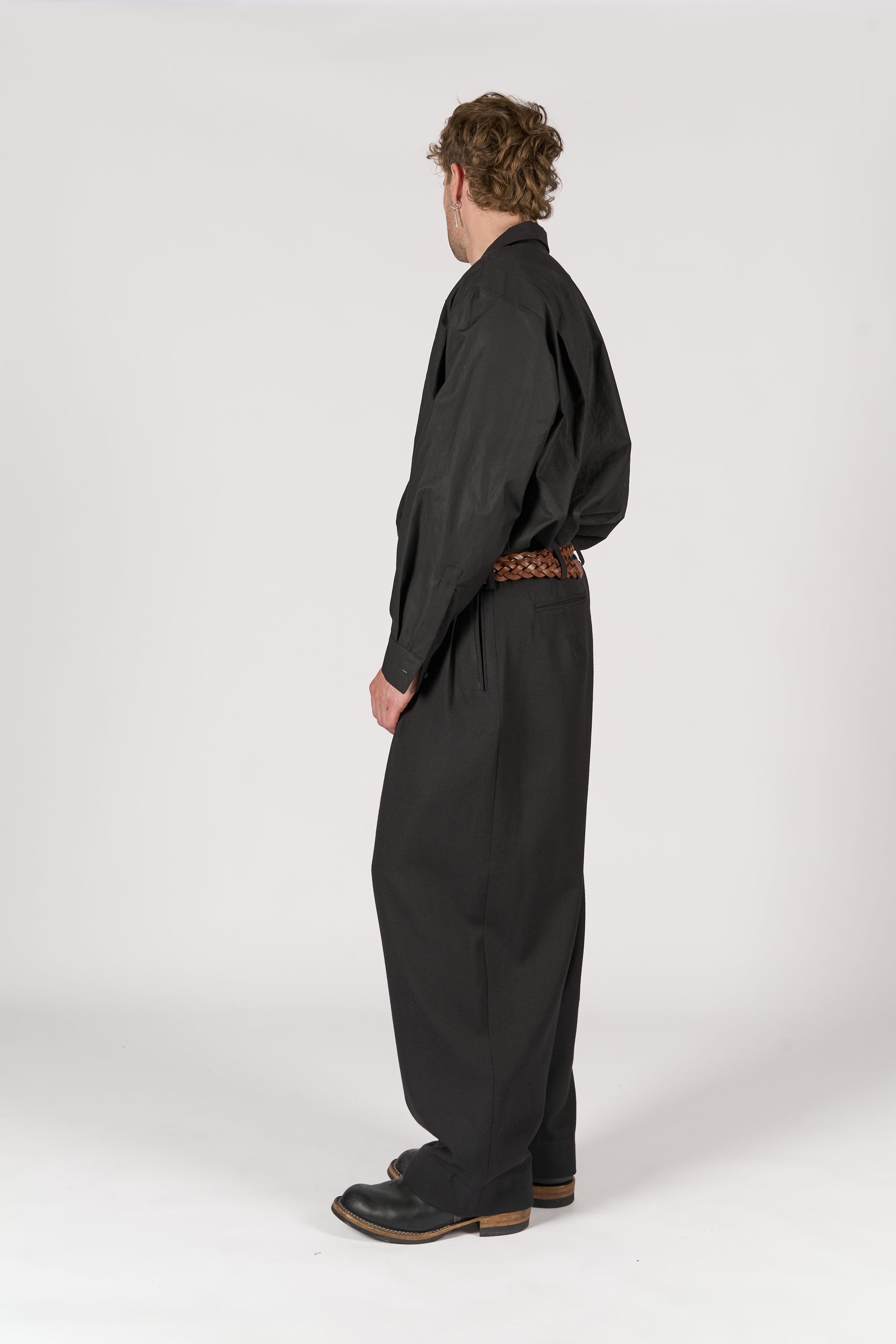 Triple Pleated Trouser - Cavalry Twill Pure Wool